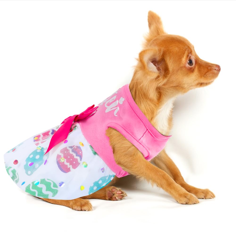 Dog Christmas Outfit - Merry Woofmas Dog Dress with Bowknot Tulle for Small & Medium Dogs