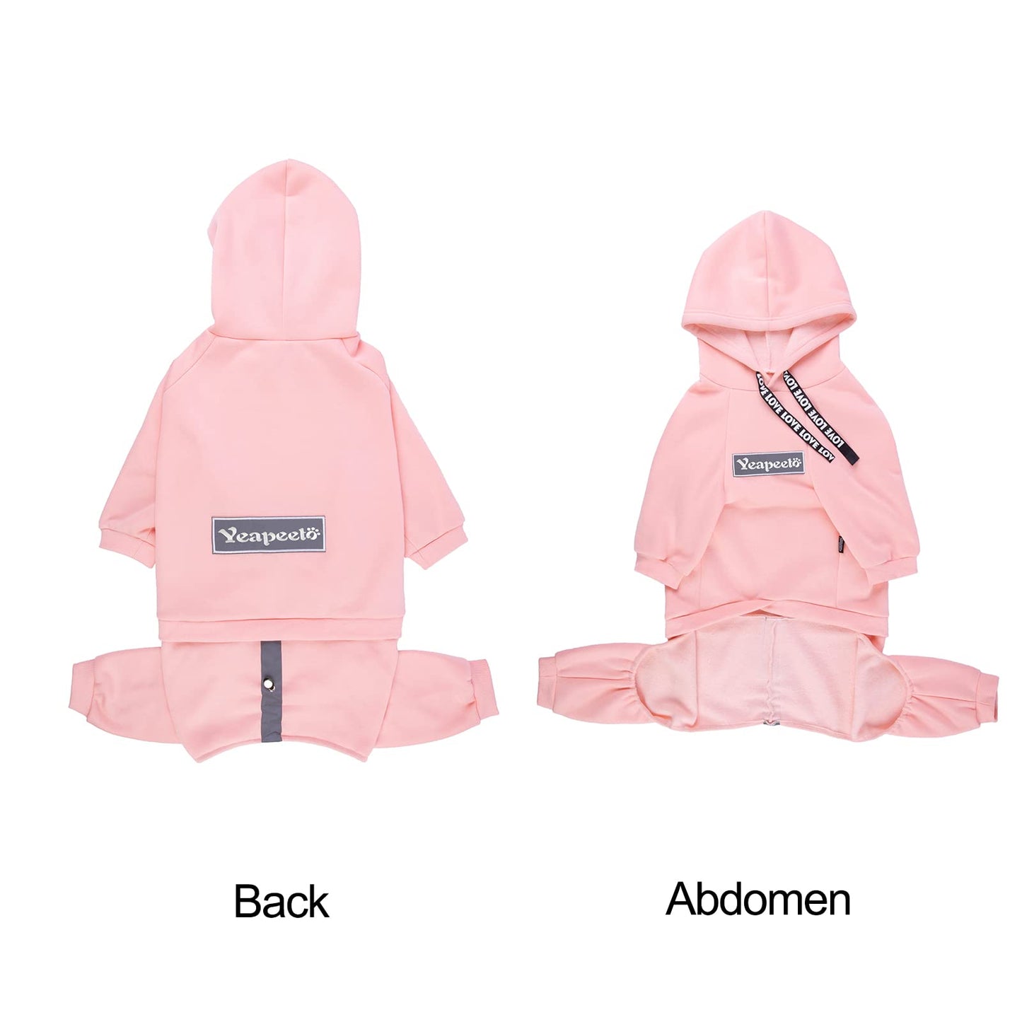 Dog Hoodies Winter Coat for Large and Medium Dogs - Pullover 9 Legs Warm Coat with Hood for Cold Weather - Available in Red, Pink, and Grey