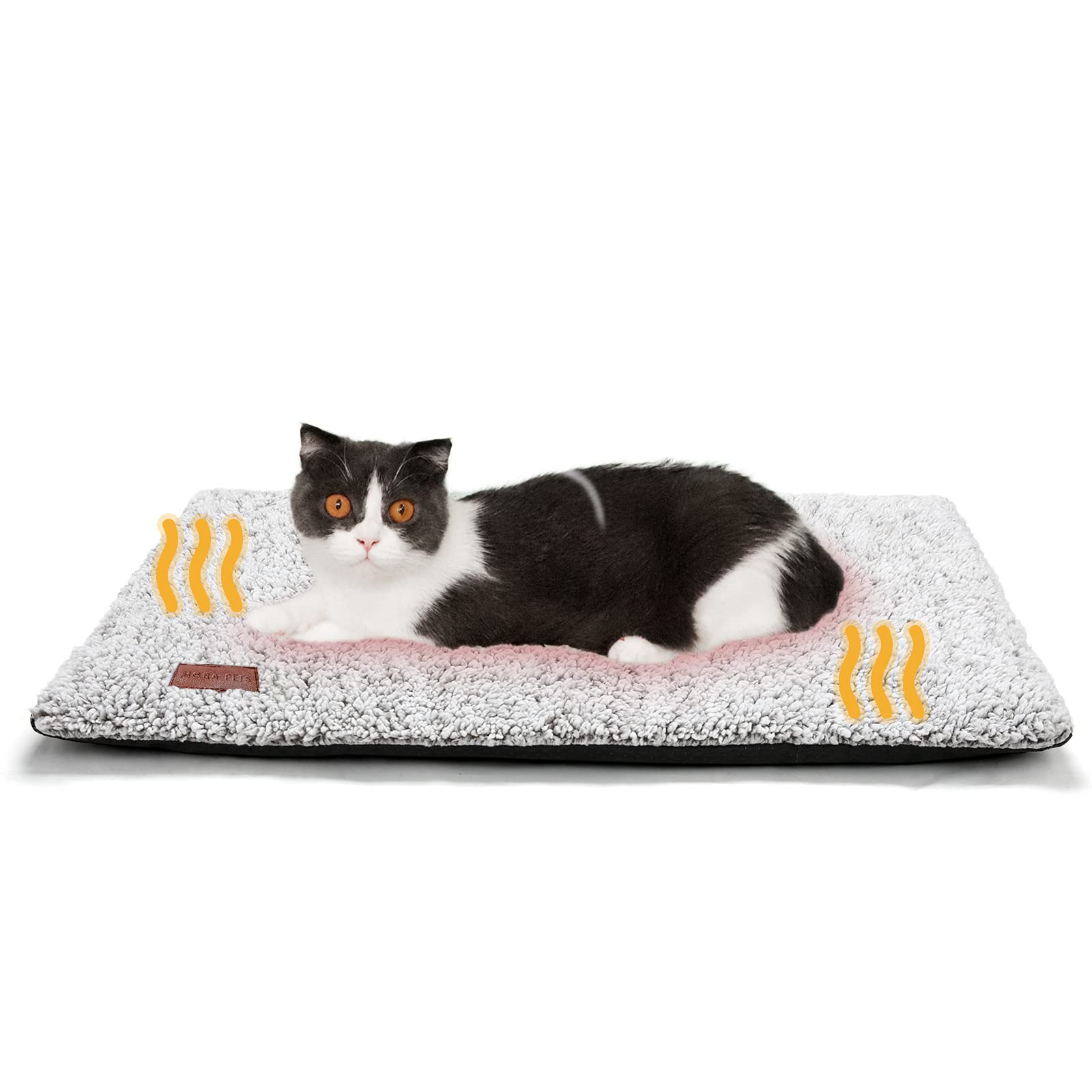 Self Warming Cat Bed Self Heating Cat Dog Mat 24 x 18 inch Extra Warm Thermal Pet Pad for Indoor Outdoor Pets with Removable Cover Non-Slip Bottom Washable Light Grey Non Electric
