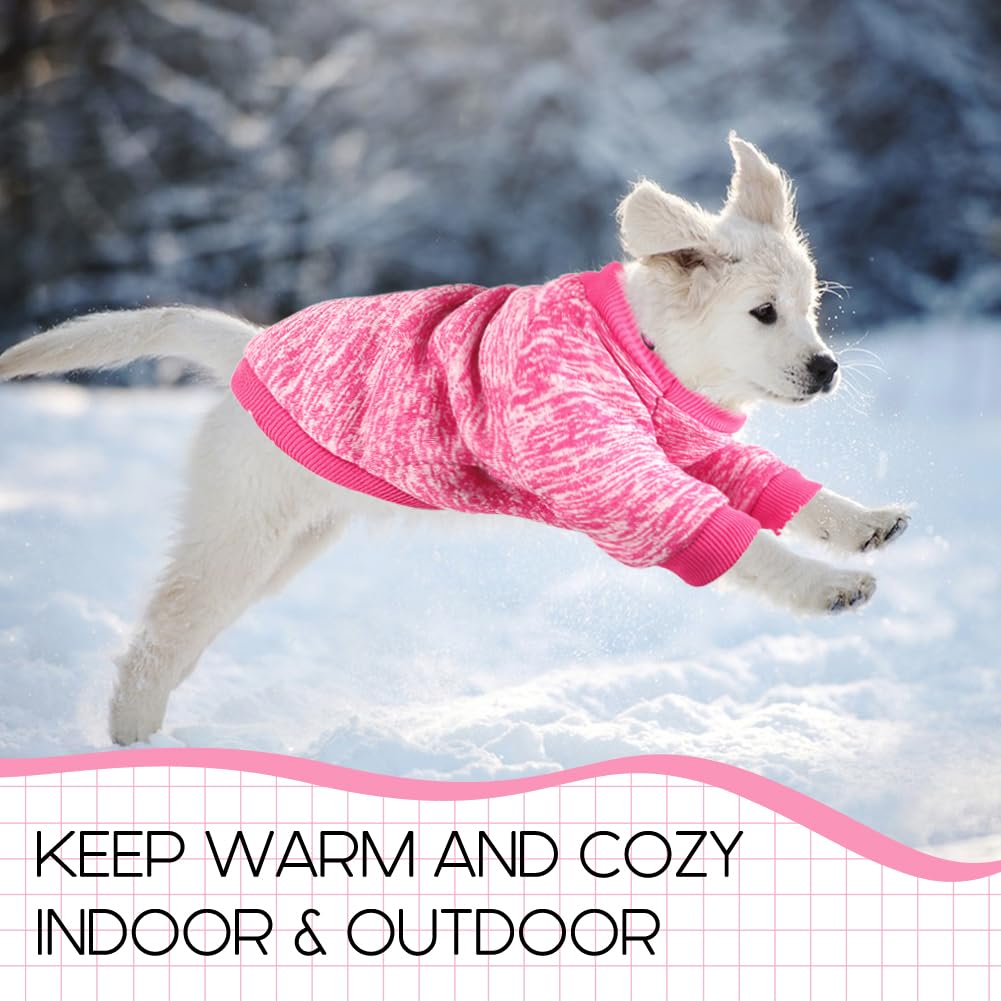 3 Pack Dog Sweaters for Small Dogs - Soft Fleece Winter Clothes for Pets (Navy Blue, Grey & Light Blue)