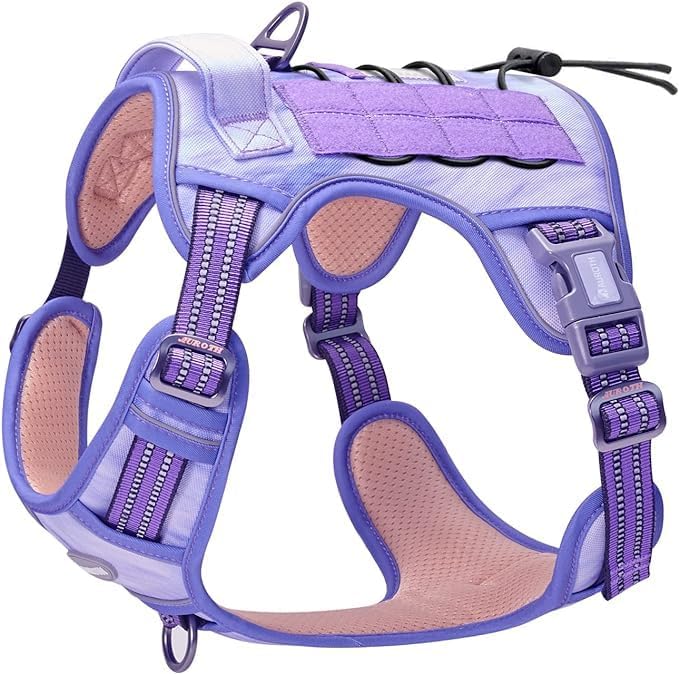 Auroth Tactical Dog Harness – No Pull Adjustable Pet Harness with Leash for Large Dogs (Multiple Sizes & Colors)