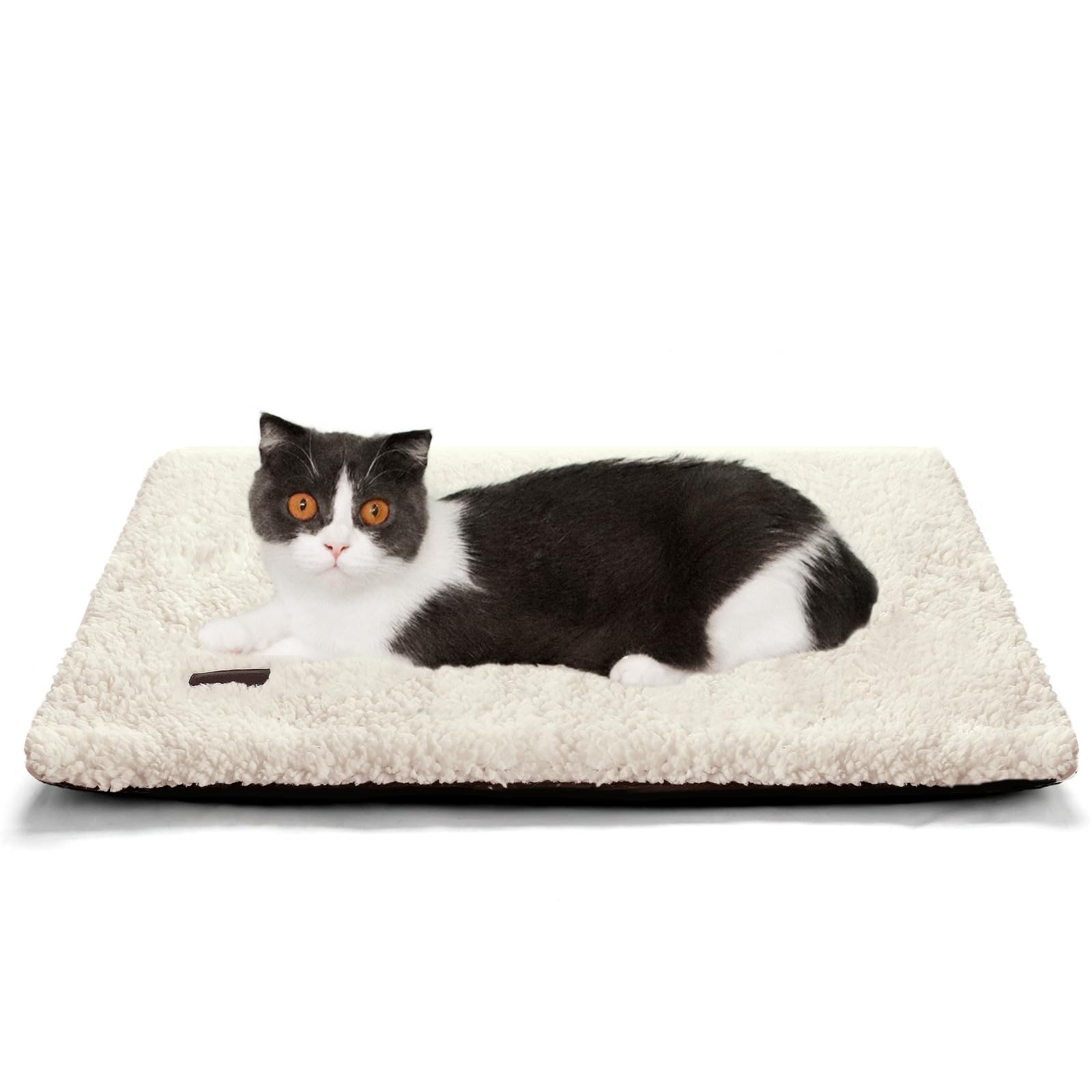 Self Warming Cat Bed Self Heating Cat Dog Mat 24 x 18 inch Extra Warm Thermal Pet Pad for Indoor Outdoor Pets with Removable Cover Non-Slip Bottom Washable Light Grey Non Electric