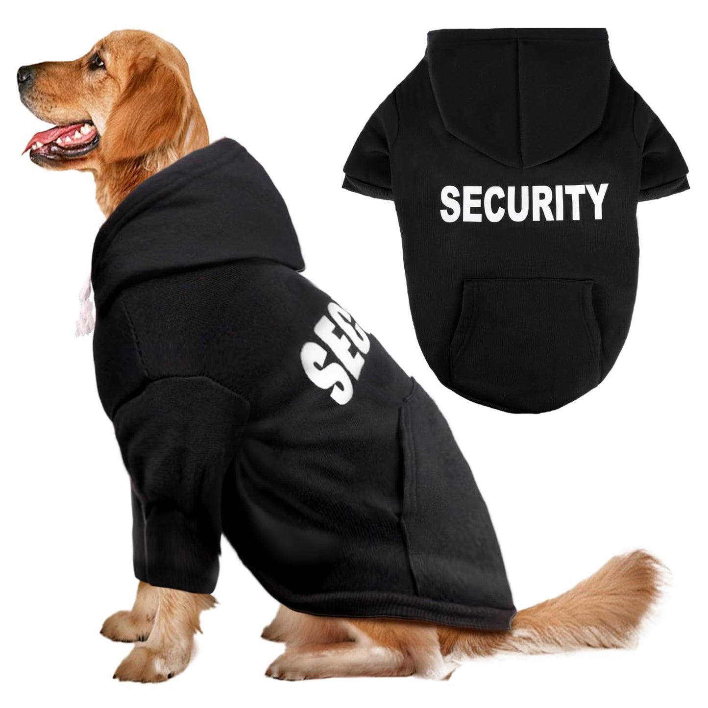Dog Sweaters Hoodies for Large Dogs – Ultra-Soft Fleece Dog Sweatshirt with "I LOVE MY DAD," "I LOVE MY MOM," and "SECURITY" Prints