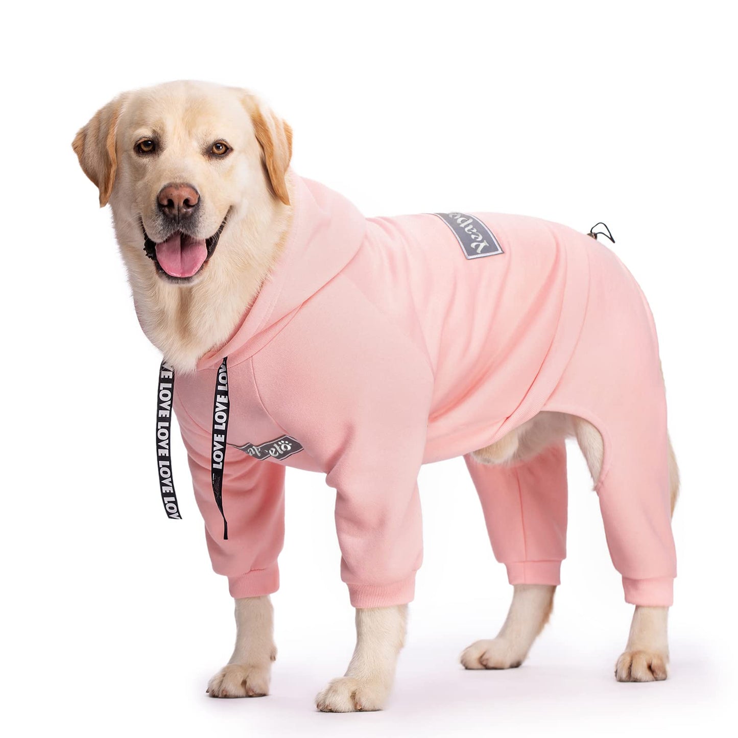 Dog Hoodies Winter Coat for Large and Medium Dogs - Pullover 9 Legs Warm Coat with Hood for Cold Weather - Available in Red, Pink, and Grey