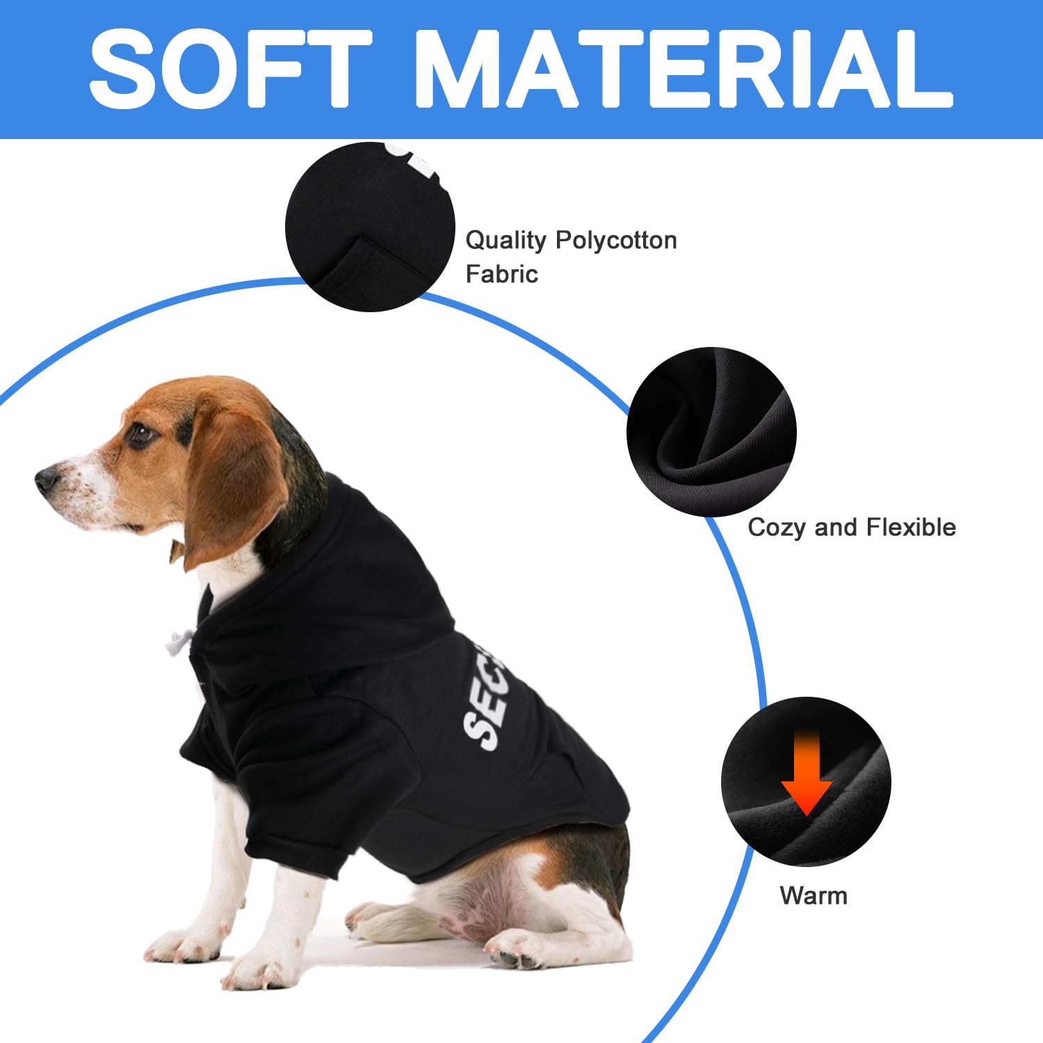 Dog Sweaters Hoodies for Large Dogs – Ultra-Soft Fleece Dog Sweatshirt with 
