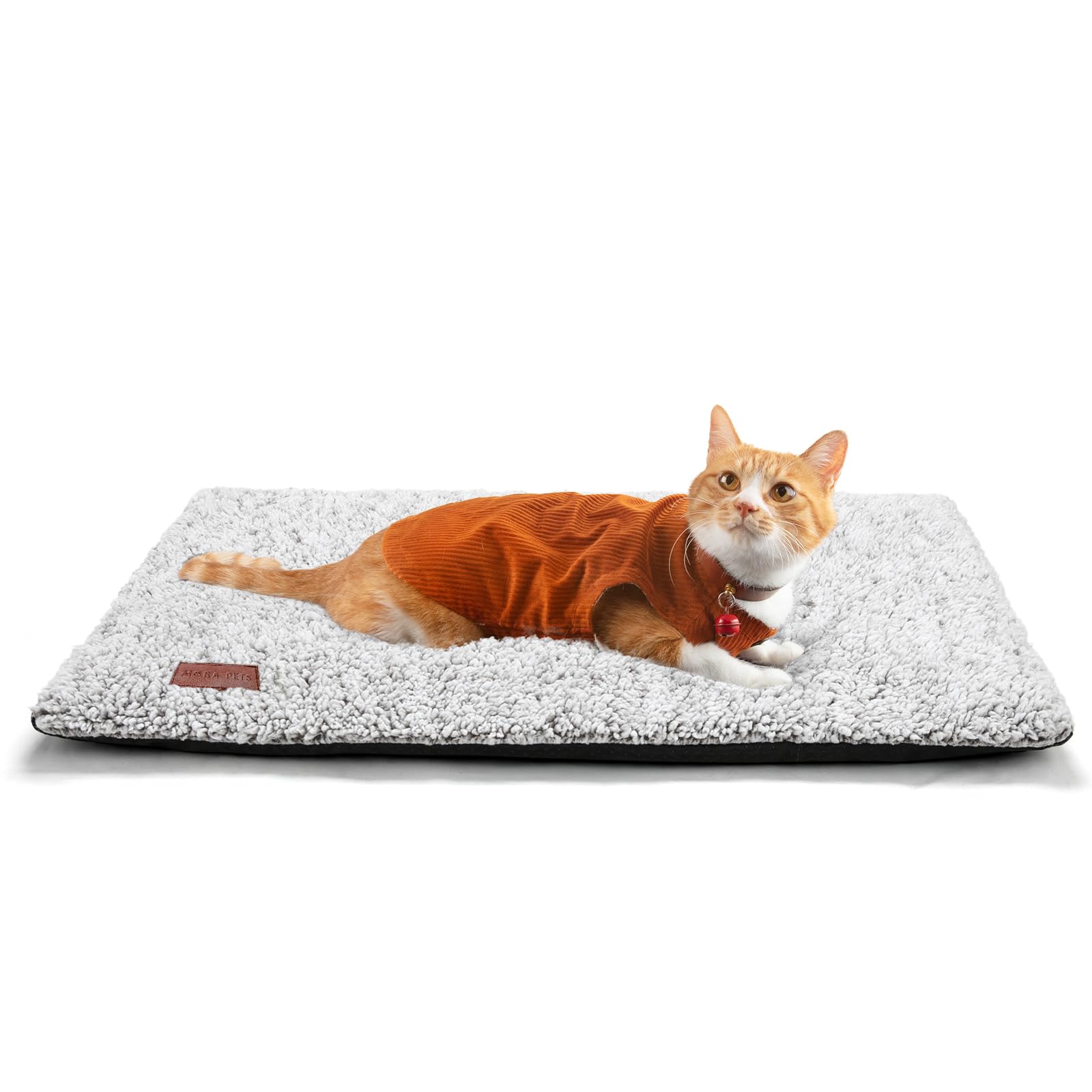 Self Warming Cat Bed Self Heating Cat Dog Mat 24 x 18 inch Extra Warm Thermal Pet Pad for Indoor Outdoor Pets with Removable Cover Non-Slip Bottom Washable Light Grey Non Electric