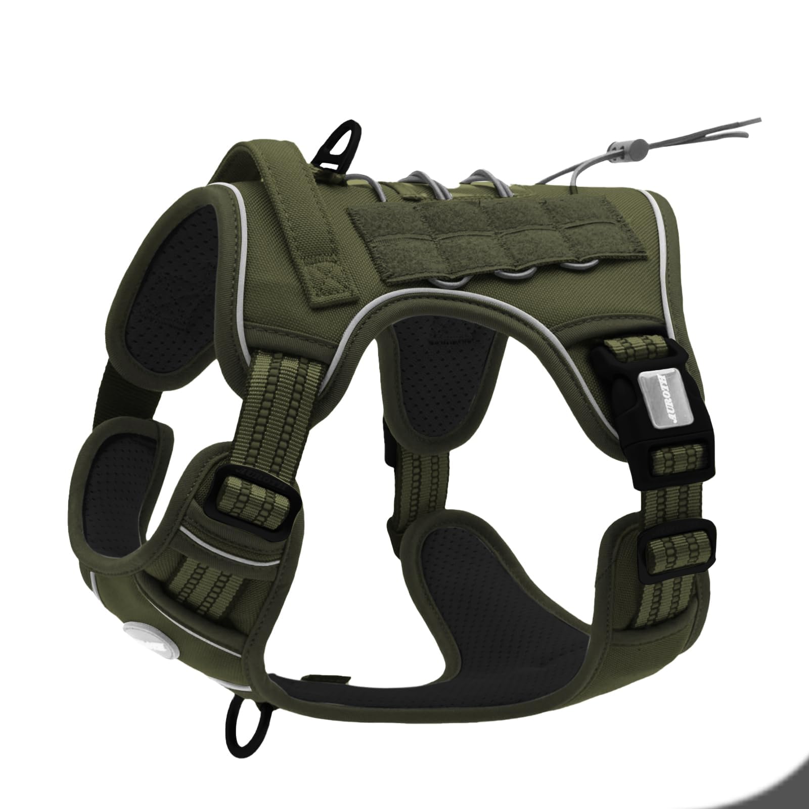 Auroth Tactical Dog Harness – No Pull Adjustable Pet Harness with Leash for Large Dogs (Multiple Sizes & Colors)