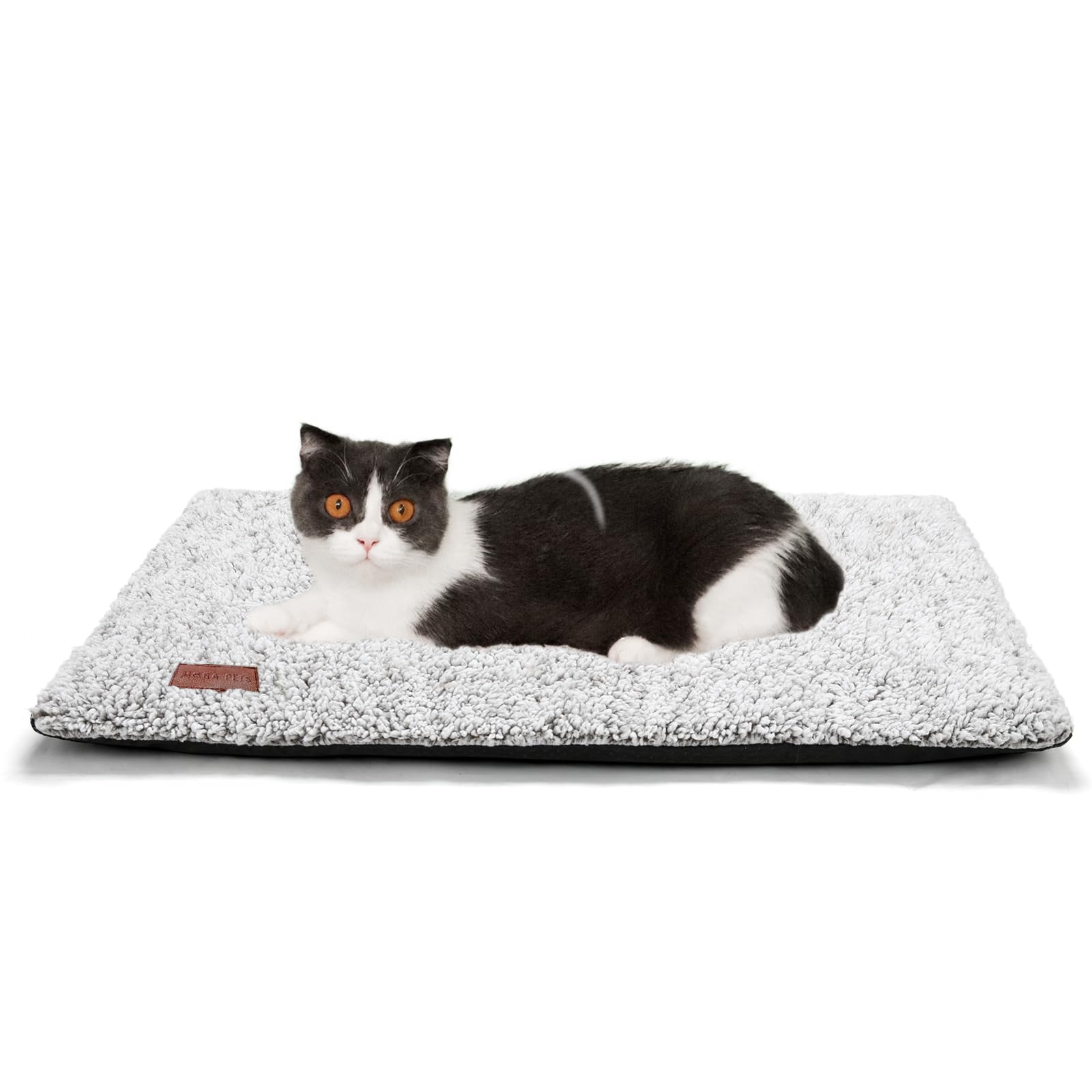Self Warming Cat Bed Self Heating Cat Dog Mat 24 x 18 inch Extra Warm Thermal Pet Pad for Indoor Outdoor Pets with Removable Cover Non-Slip Bottom Washable Light Grey Non Electric