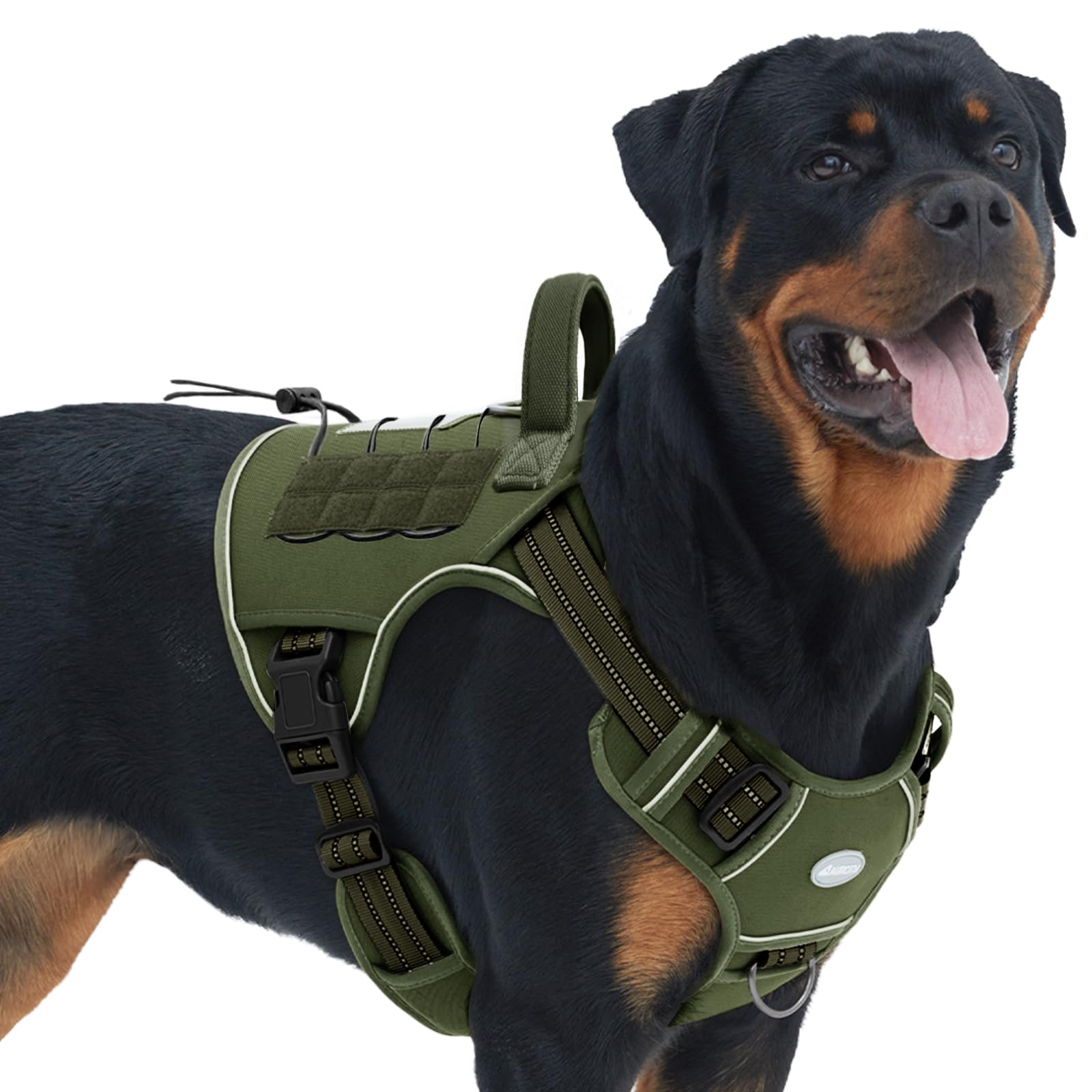 Auroth Tactical Dog Harness – No Pull Adjustable Pet Harness with Leash for Large Dogs (Multiple Sizes & Colors)