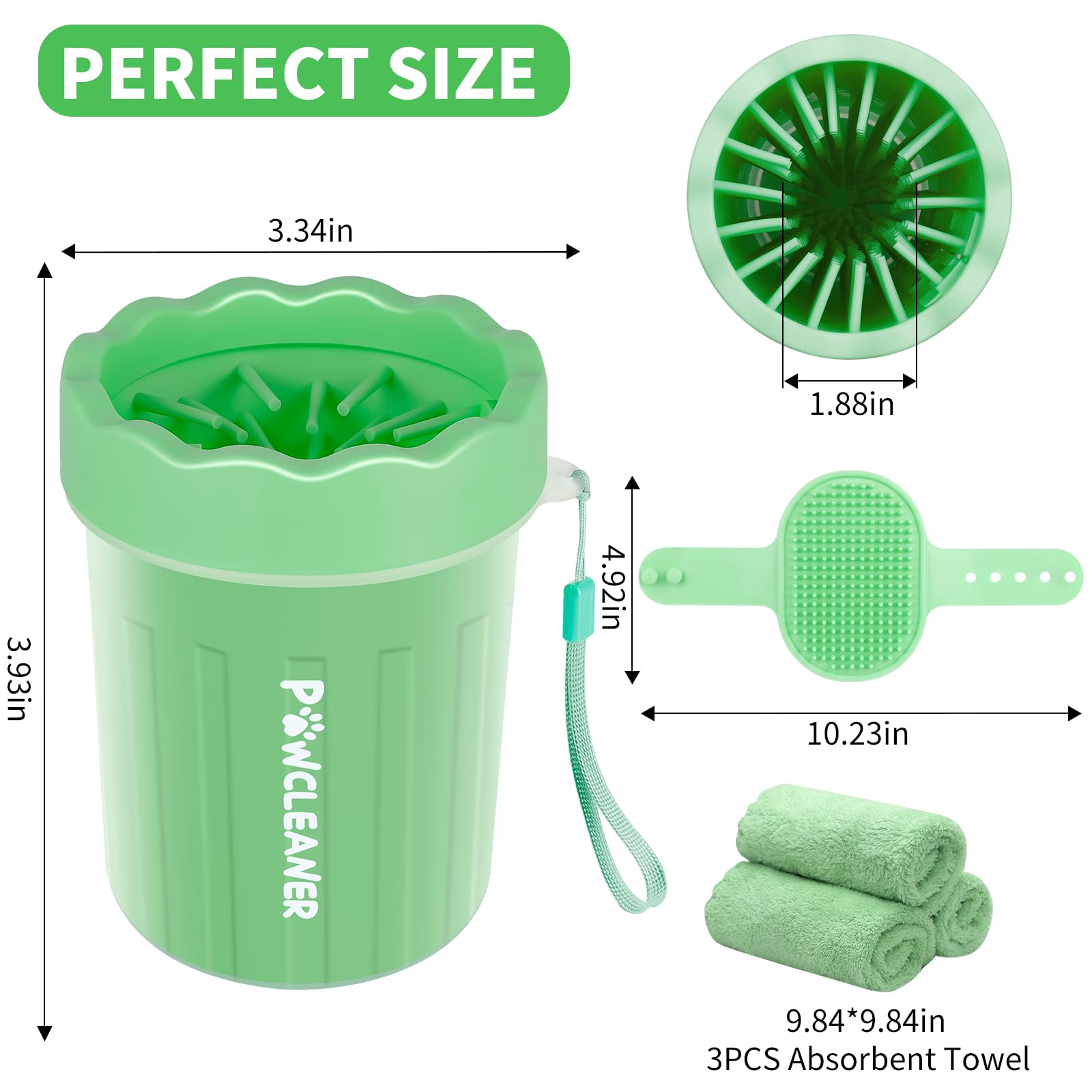 Professional 7-in-1 Dog Paw Cleaner for Dogs & Cats - Includes Portable Paw Washer, Bath Brush, 2 Toothbrushes & 3 Absorbent Towels