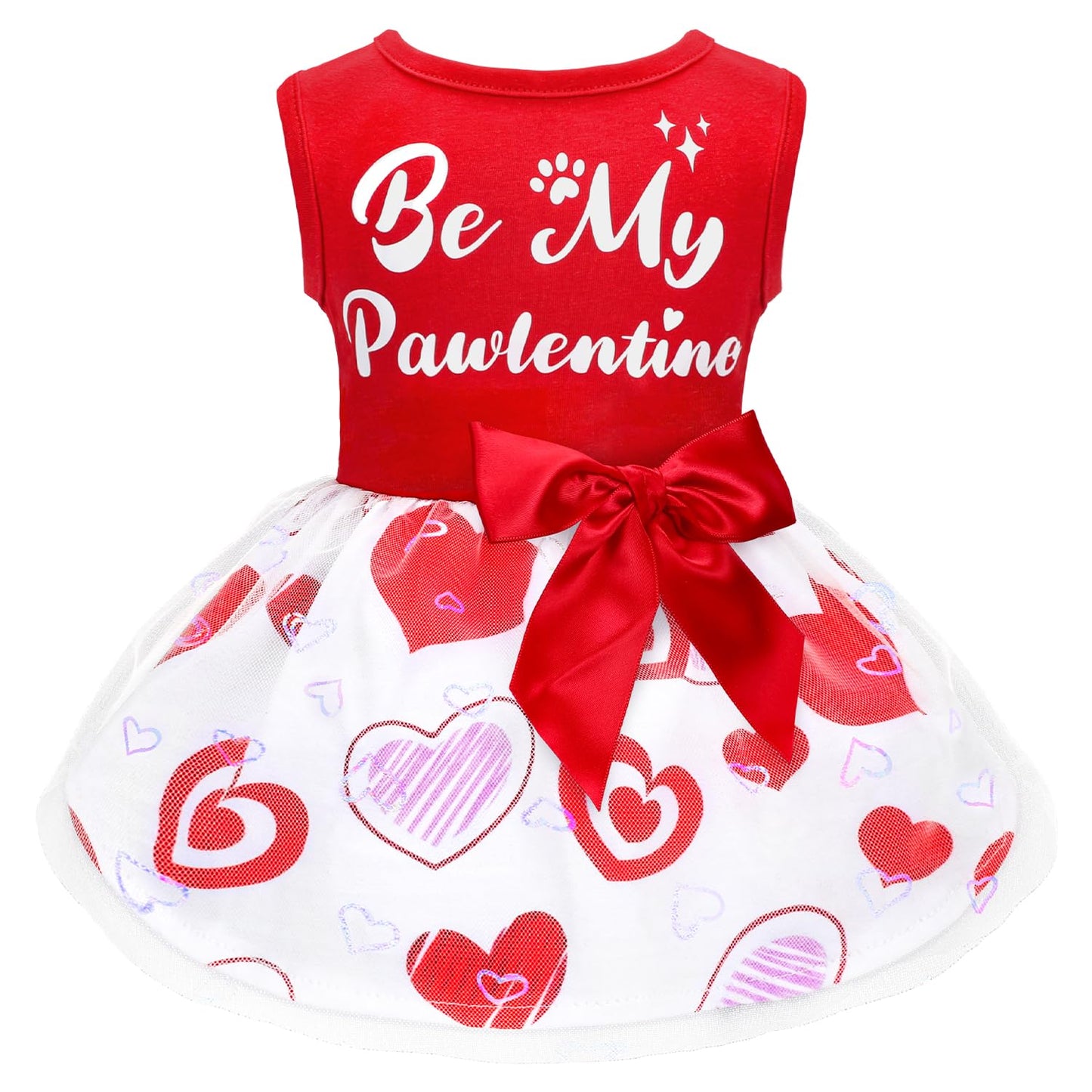 Dog Christmas Outfit - Merry Woofmas Dog Dress with Bowknot Tulle for Small & Medium Dogs