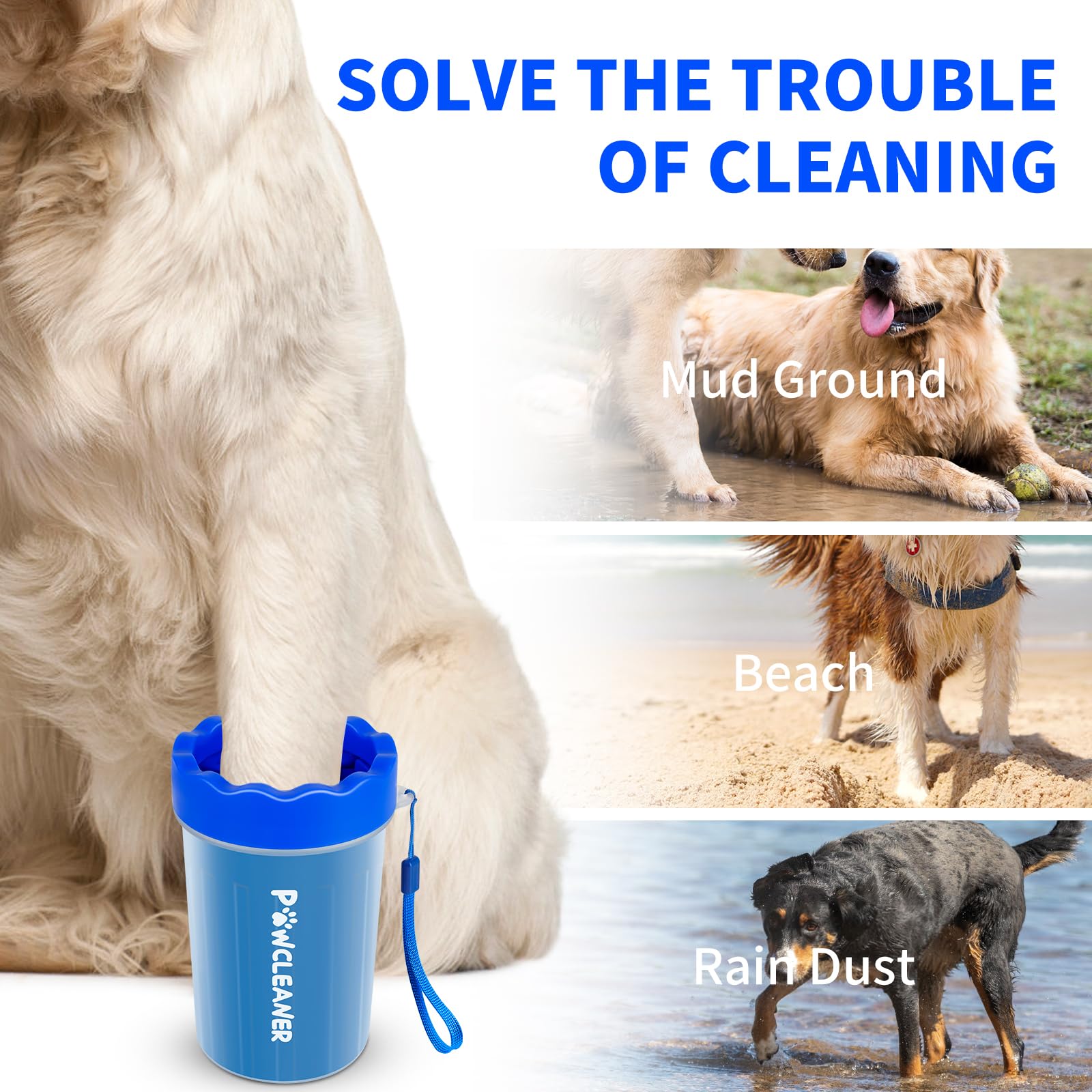 Professional 7-in-1 Dog Paw Cleaner for Dogs & Cats - Includes Portable Paw Washer, Bath Brush, 2 Toothbrushes & 3 Absorbent Towels