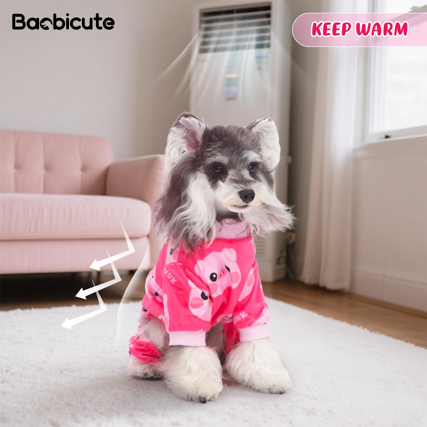 Christmas Dog Pajamas - 4 Pack Soft & Lightweight Recovery Suits for Small Pets