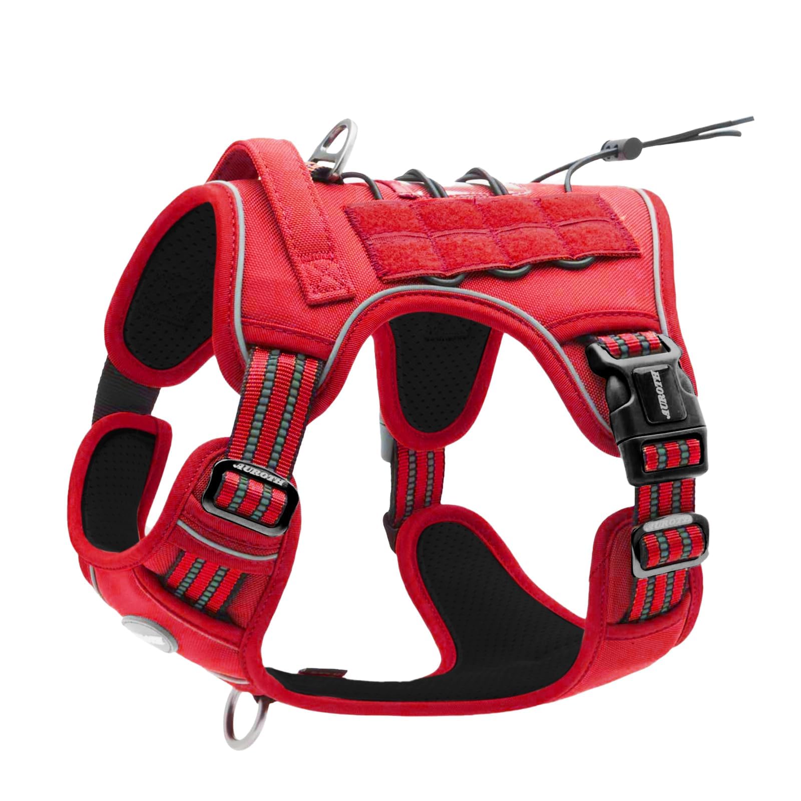 Auroth Tactical Dog Harness – No Pull Adjustable Pet Harness with Leash for Large Dogs (Multiple Sizes & Colors)