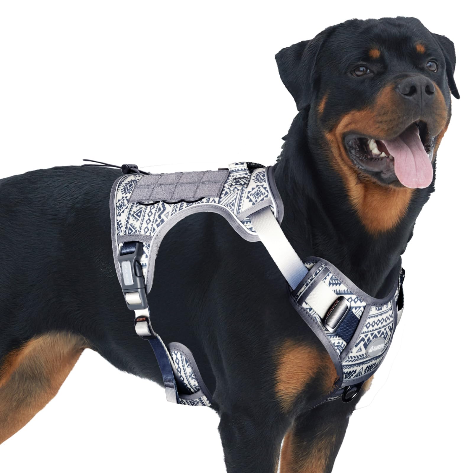 Auroth Tactical Dog Harness – No Pull Adjustable Pet Harness with Leash for Large Dogs (Multiple Sizes & Colors)