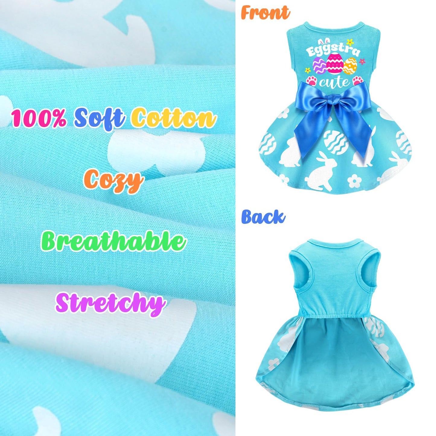 Dog Christmas Outfit - Merry Woofmas Dog Dress with Bowknot Tulle for Small & Medium Dogs