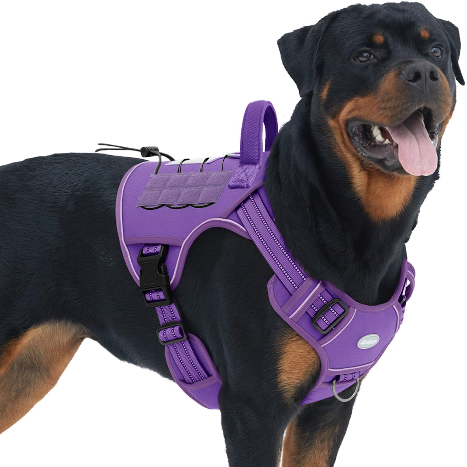 Auroth Tactical Dog Harness – No Pull Adjustable Pet Harness with Leash for Large Dogs (Multiple Sizes & Colors)