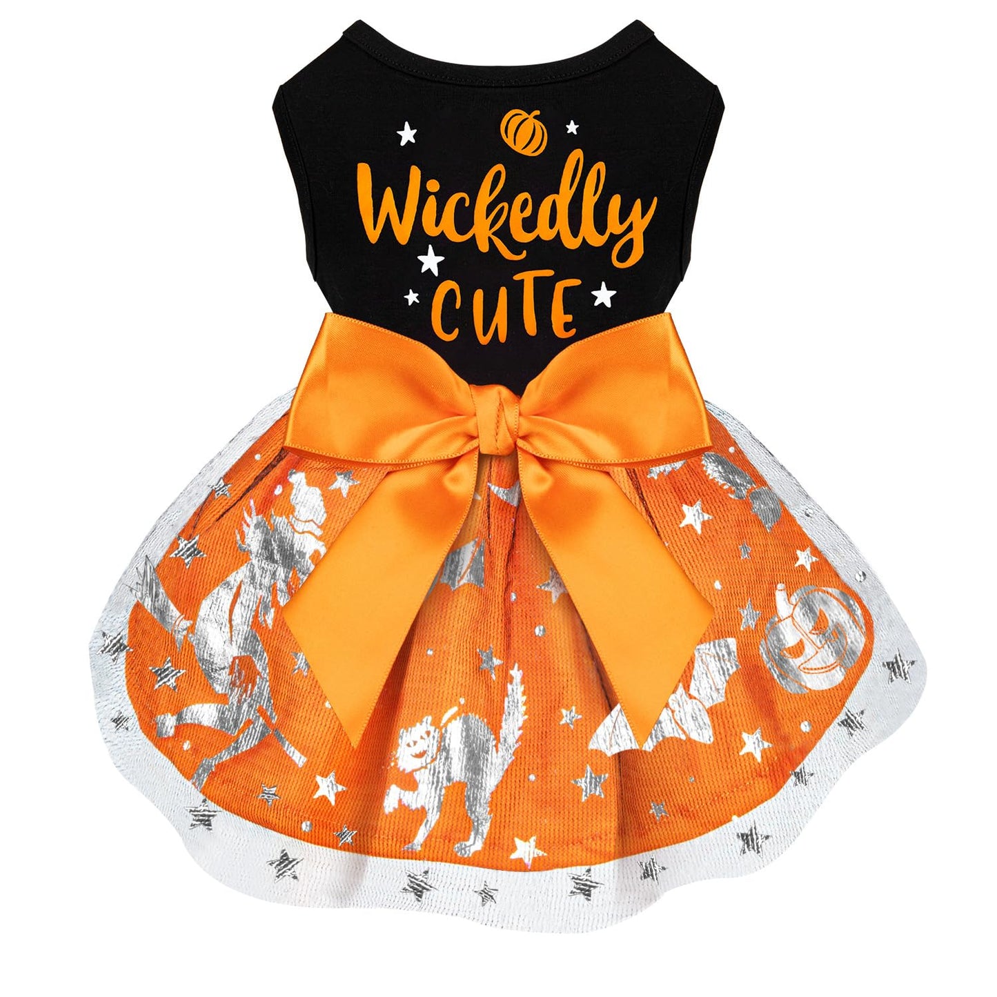 Dog Christmas Outfit - Merry Woofmas Dog Dress with Bowknot Tulle for Small & Medium Dogs