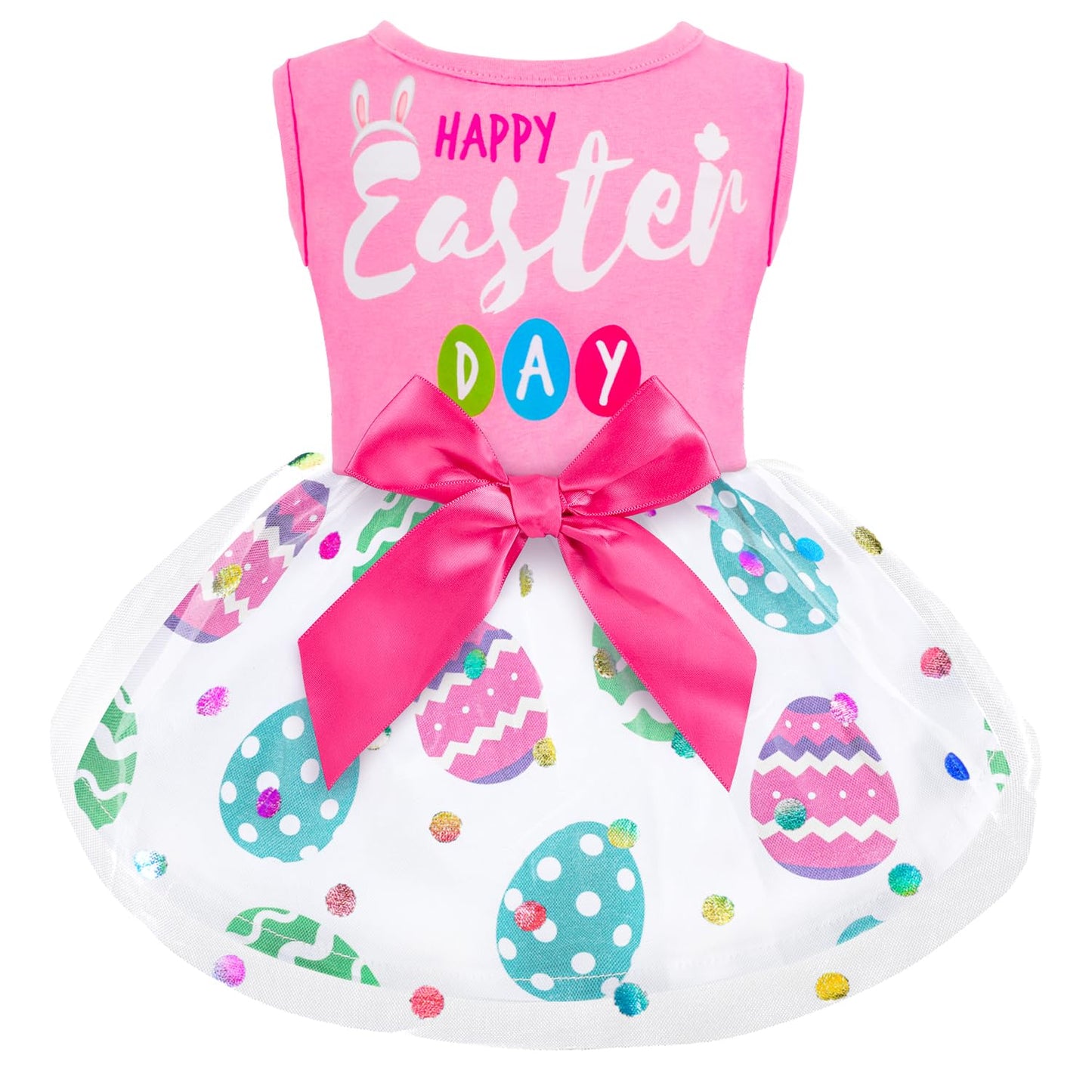 Dog Christmas Outfit - Merry Woofmas Dog Dress with Bowknot Tulle for Small & Medium Dogs