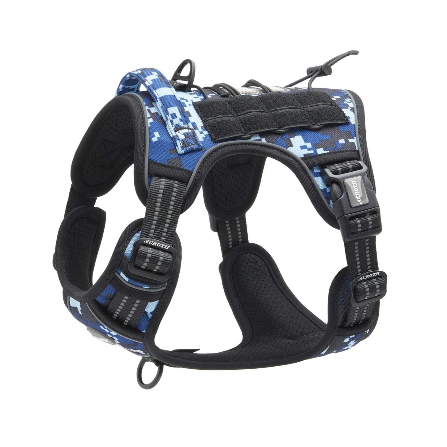 Auroth Tactical Dog Harness – No Pull Adjustable Pet Harness with Leash for Large Dogs (Multiple Sizes & Colors)