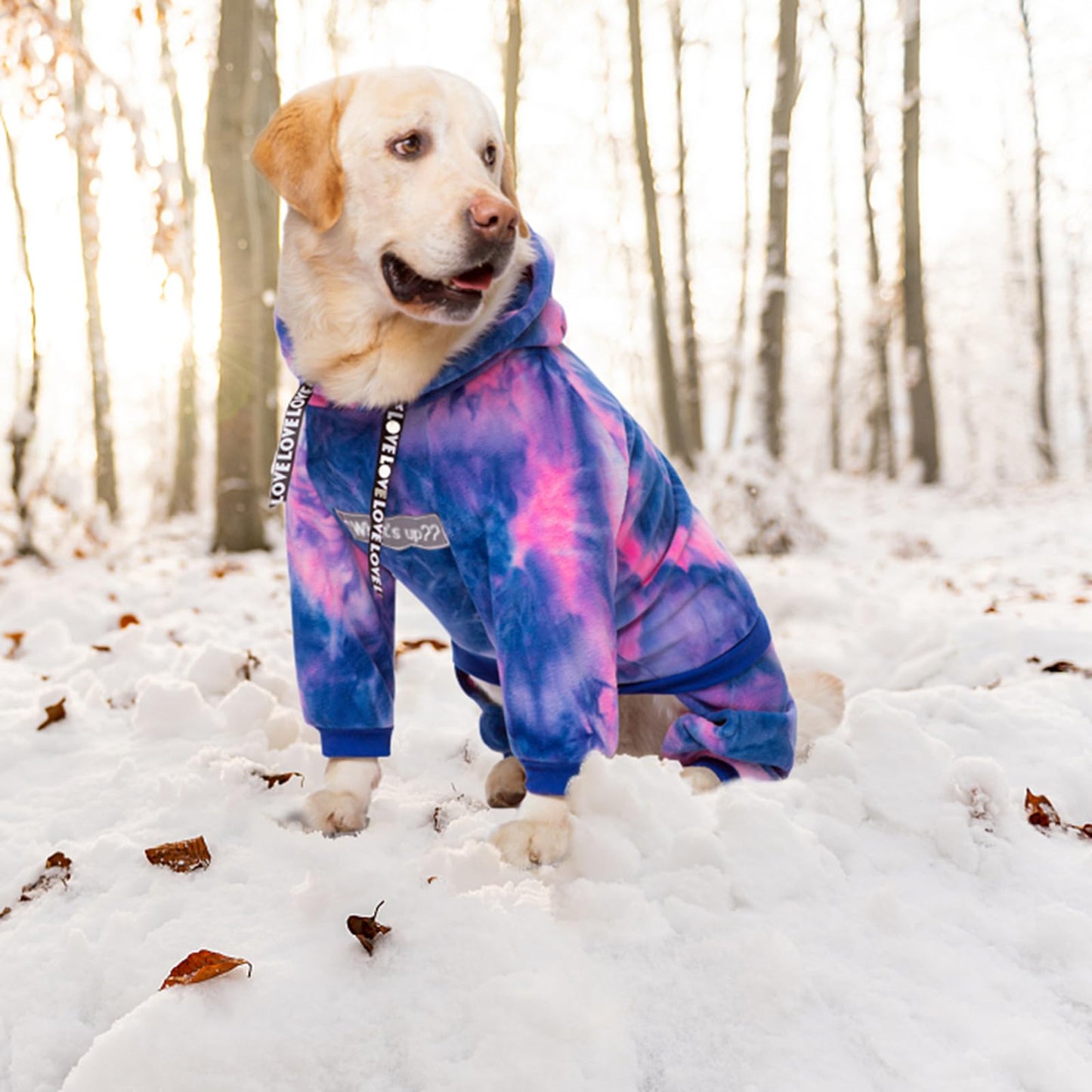 Dog Hoodies Winter Coat for Large and Medium Dogs - Pullover 9 Legs Warm Coat with Hood for Cold Weather - Available in Red, Pink, and Grey