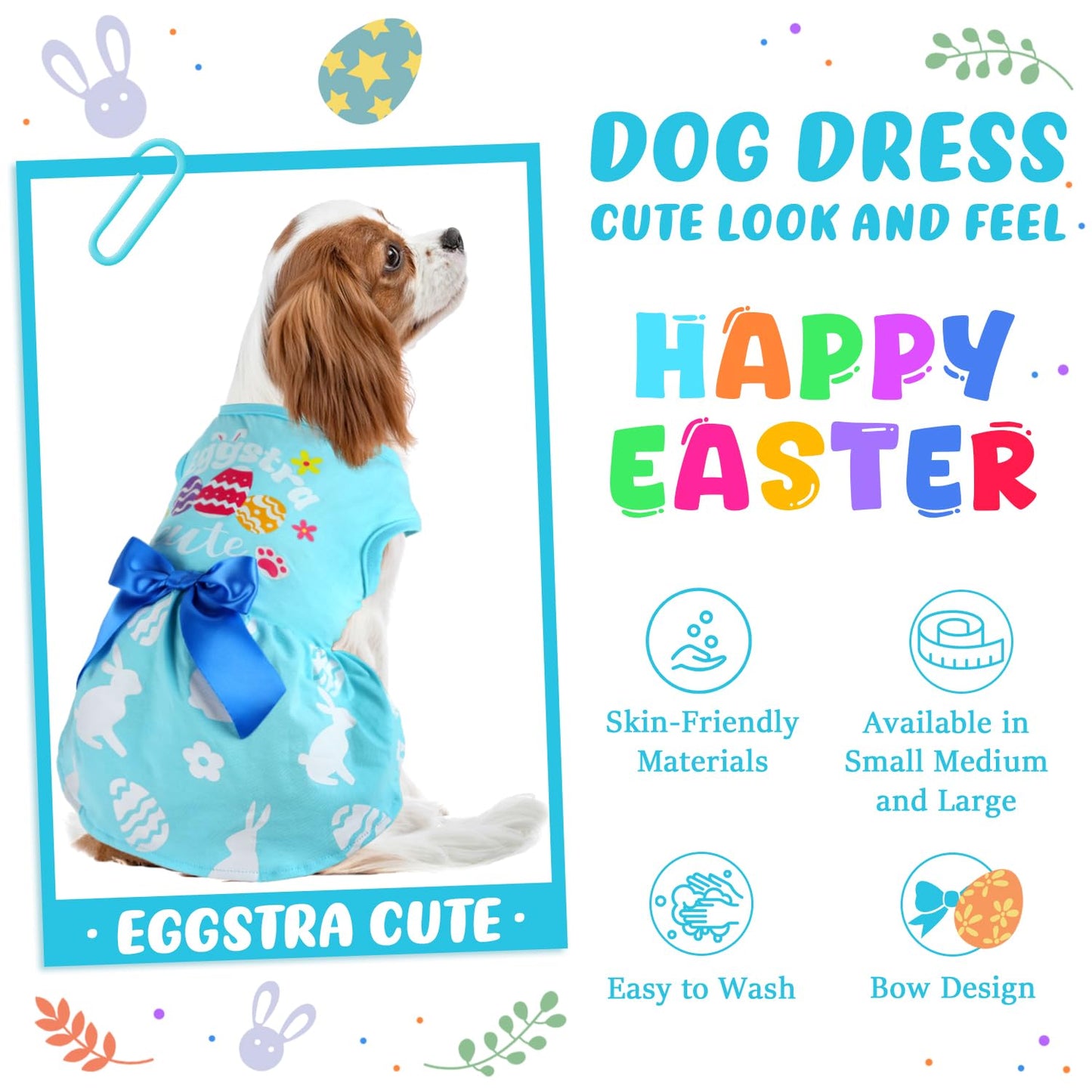 Dog Christmas Outfit - Merry Woofmas Dog Dress with Bowknot Tulle for Small & Medium Dogs