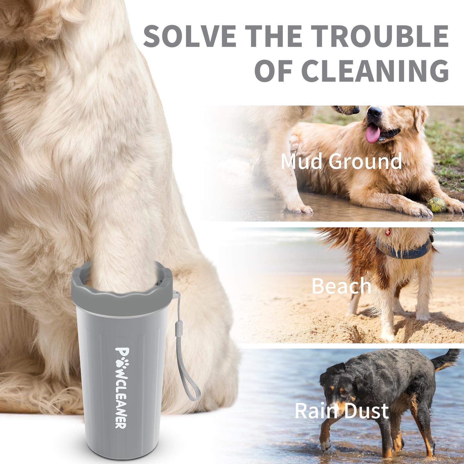 Professional 7-in-1 Dog Paw Cleaner for Dogs & Cats - Includes Portable Paw Washer, Bath Brush, 2 Toothbrushes & 3 Absorbent Towels