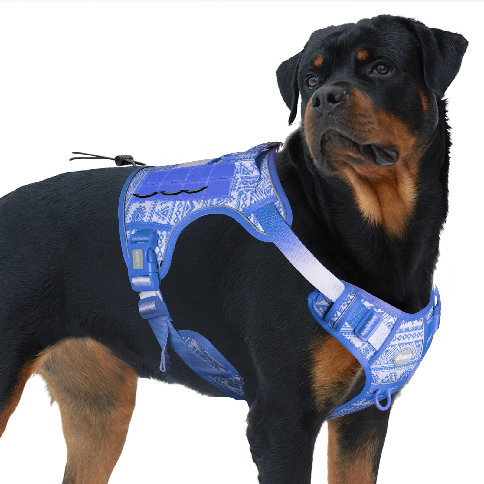 Auroth Tactical Dog Harness – No Pull Adjustable Pet Harness with Leash for Large Dogs (Multiple Sizes & Colors)