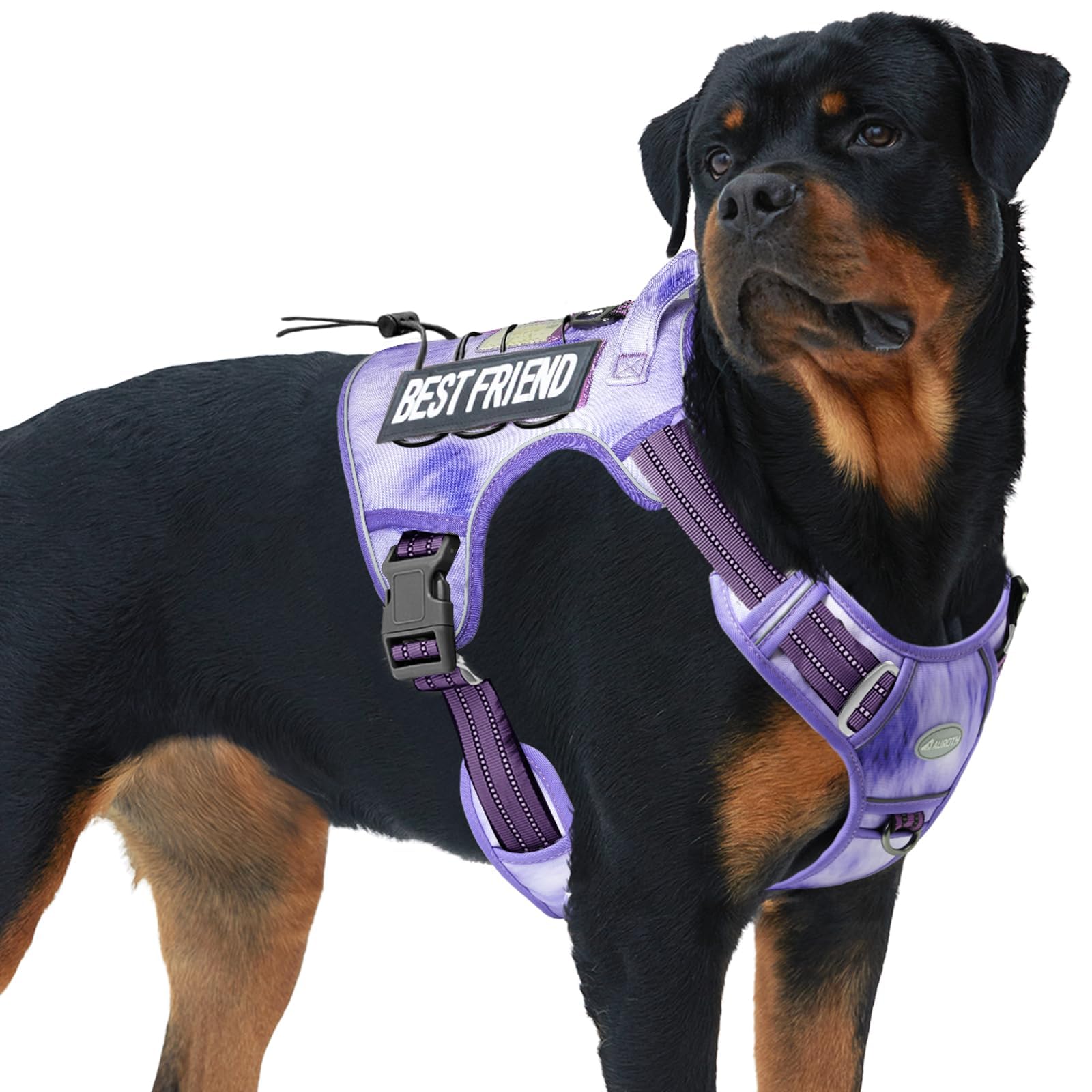Auroth Tactical Dog Harness – No Pull Adjustable Pet Harness with Leash for Large Dogs (Multiple Sizes & Colors)
