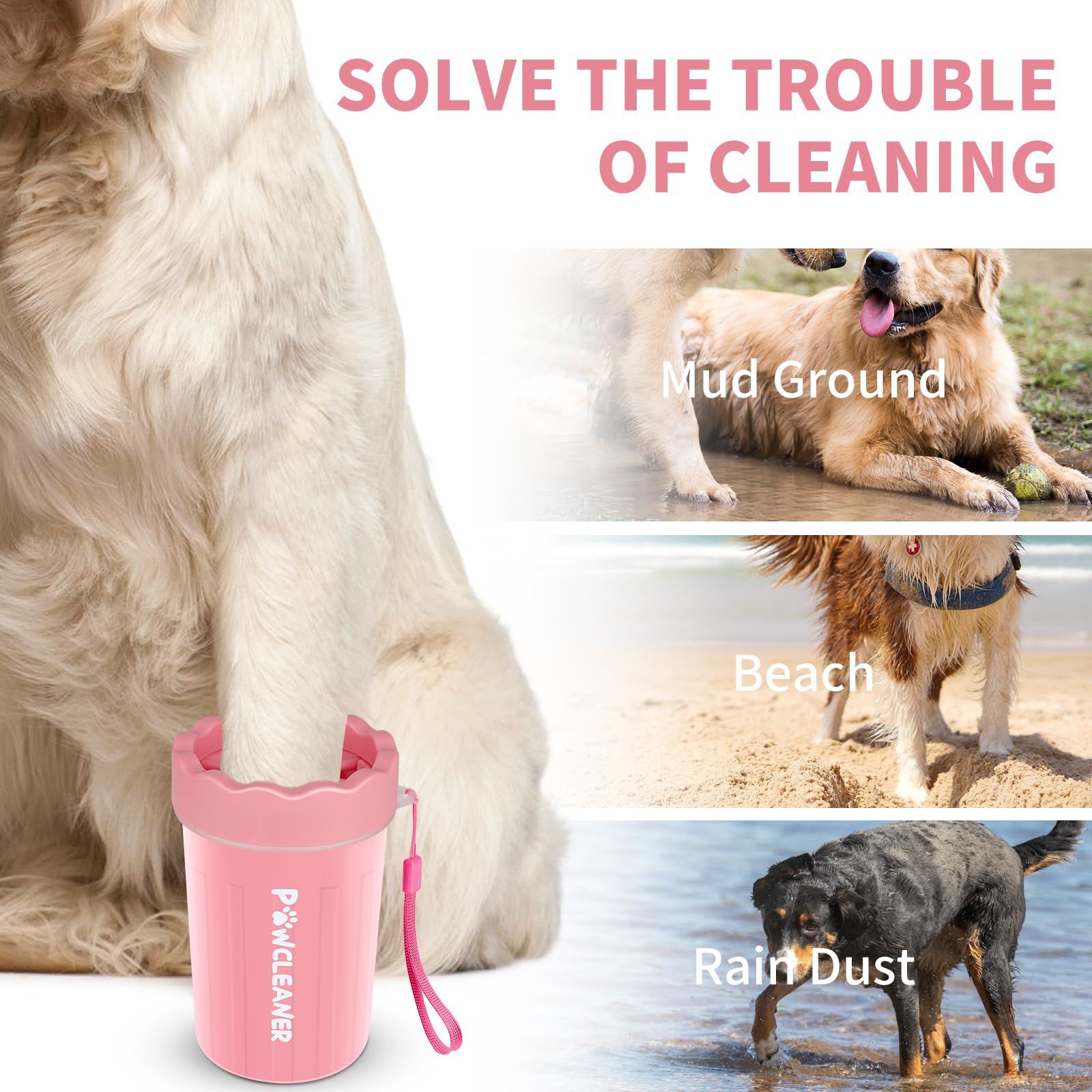 Professional 7-in-1 Dog Paw Cleaner for Dogs & Cats - Includes Portable Paw Washer, Bath Brush, 2 Toothbrushes & 3 Absorbent Towels