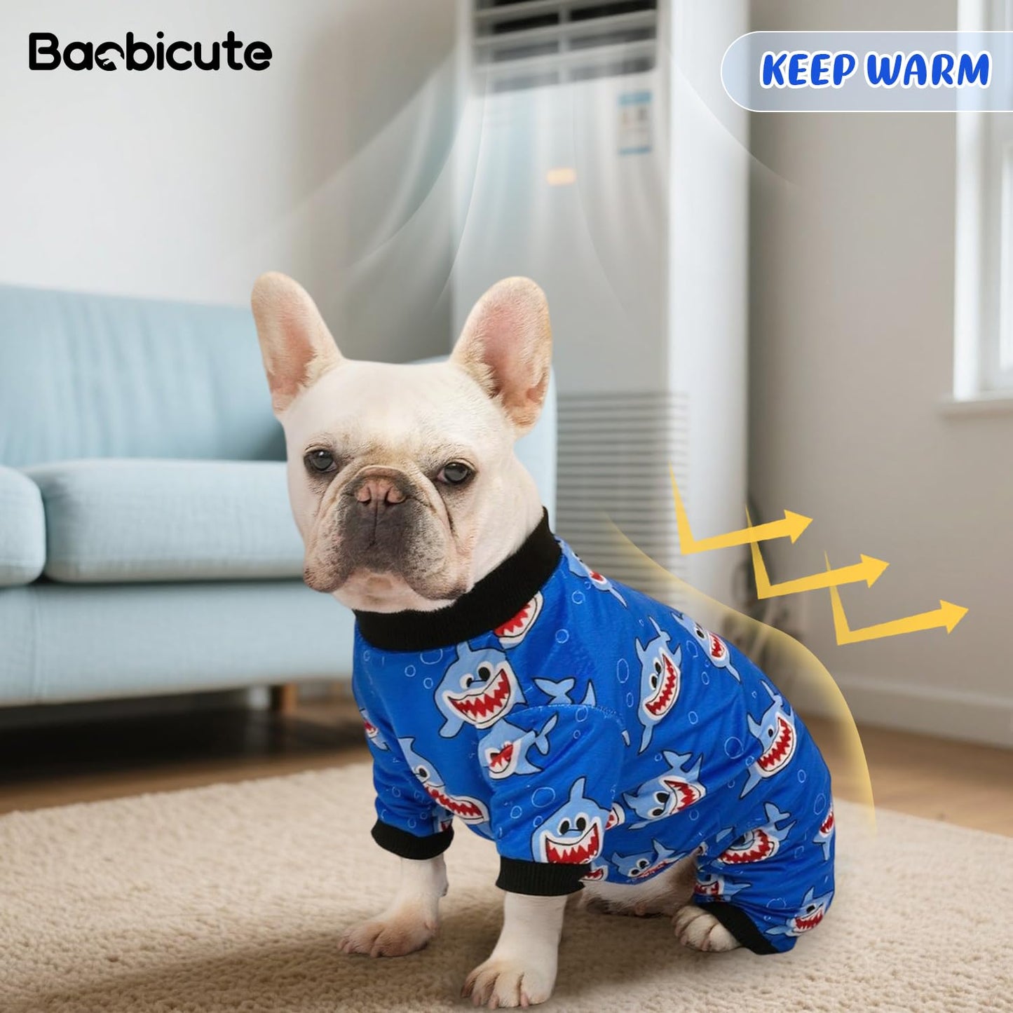 Christmas Dog Pajamas - 4 Pack Soft & Lightweight Recovery Suits for Small Pets