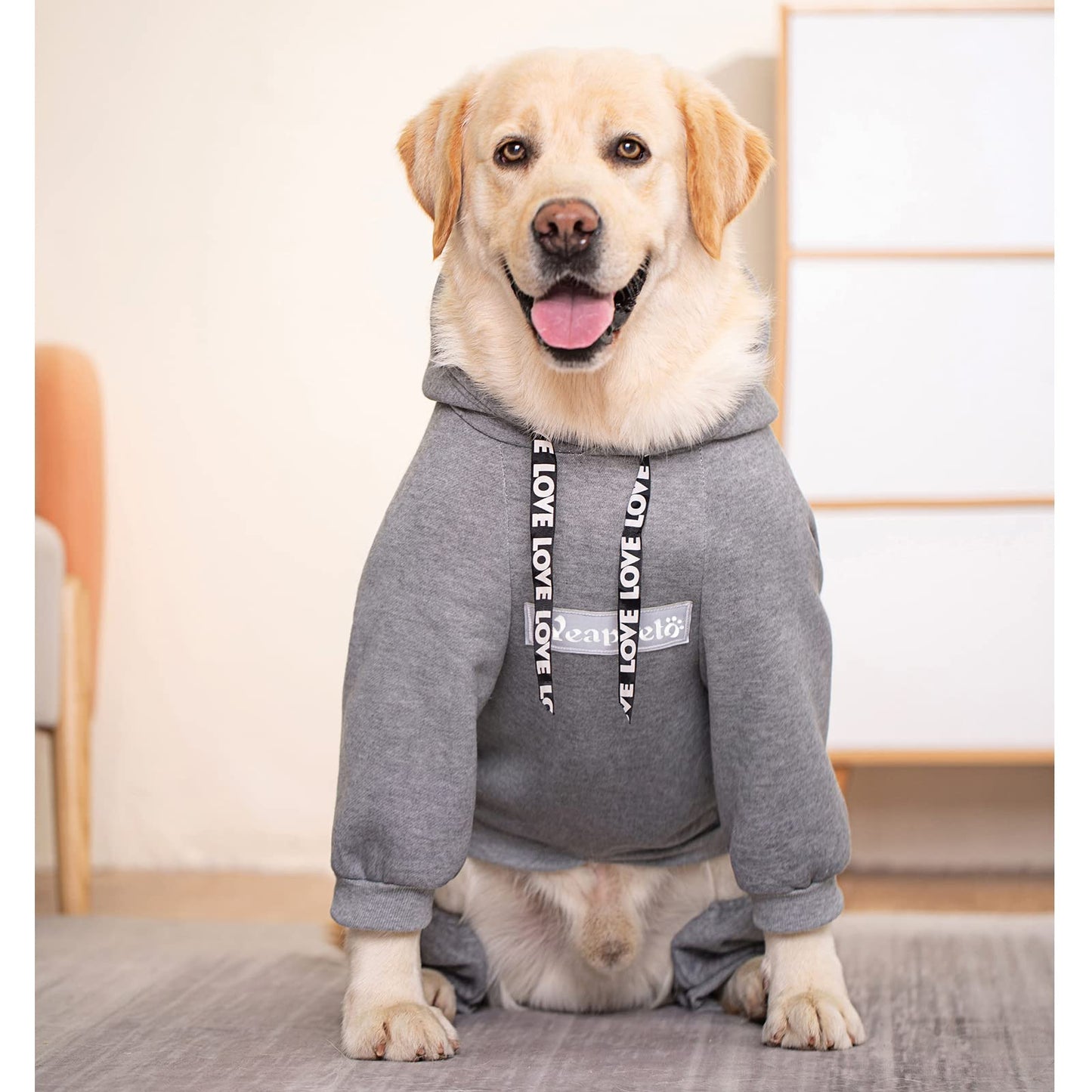 Dog Hoodies Winter Coat for Large and Medium Dogs - Pullover 9 Legs Warm Coat with Hood for Cold Weather - Available in Red, Pink, and Grey
