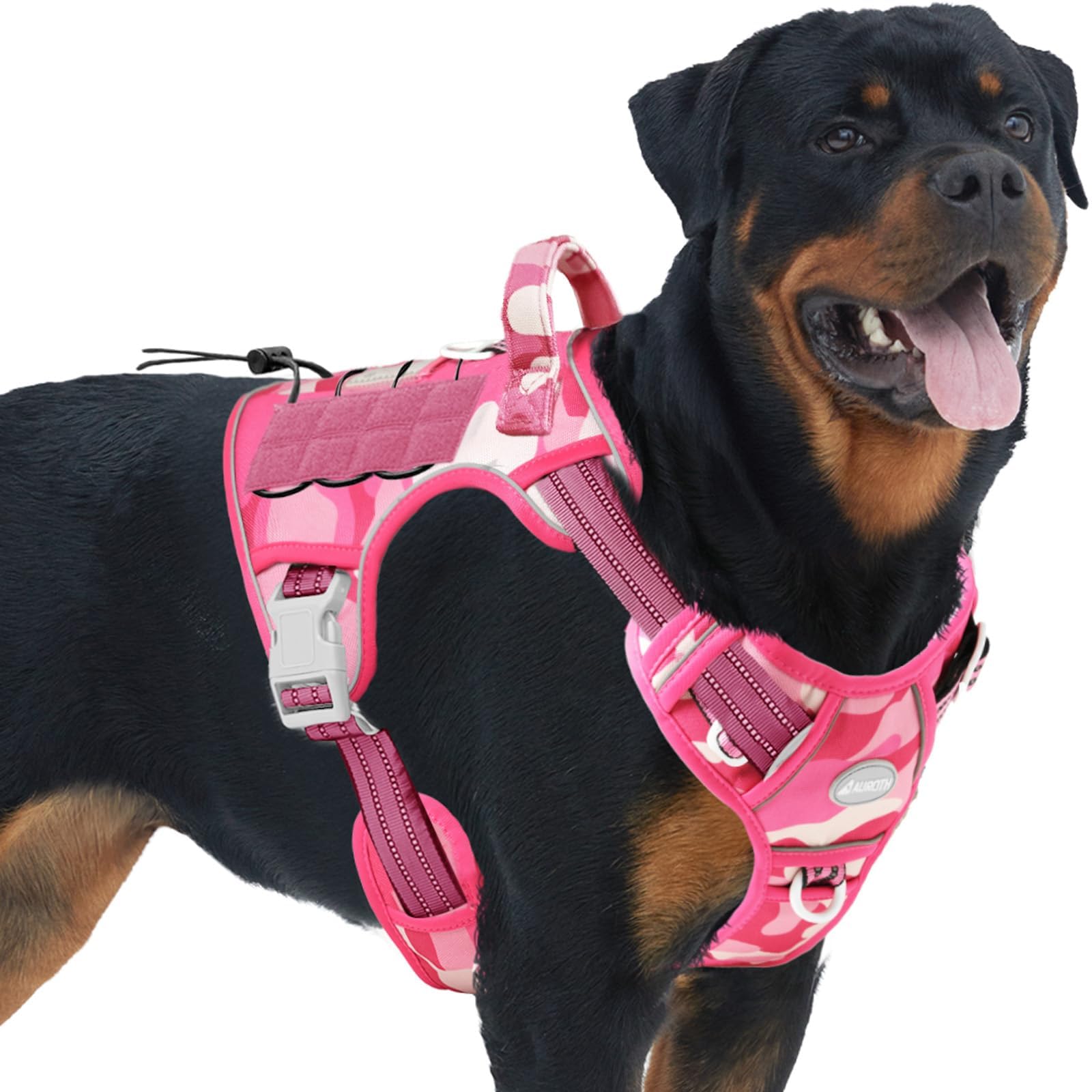 Auroth Tactical Dog Harness – No Pull Adjustable Pet Harness with Leash for Large Dogs (Multiple Sizes & Colors)