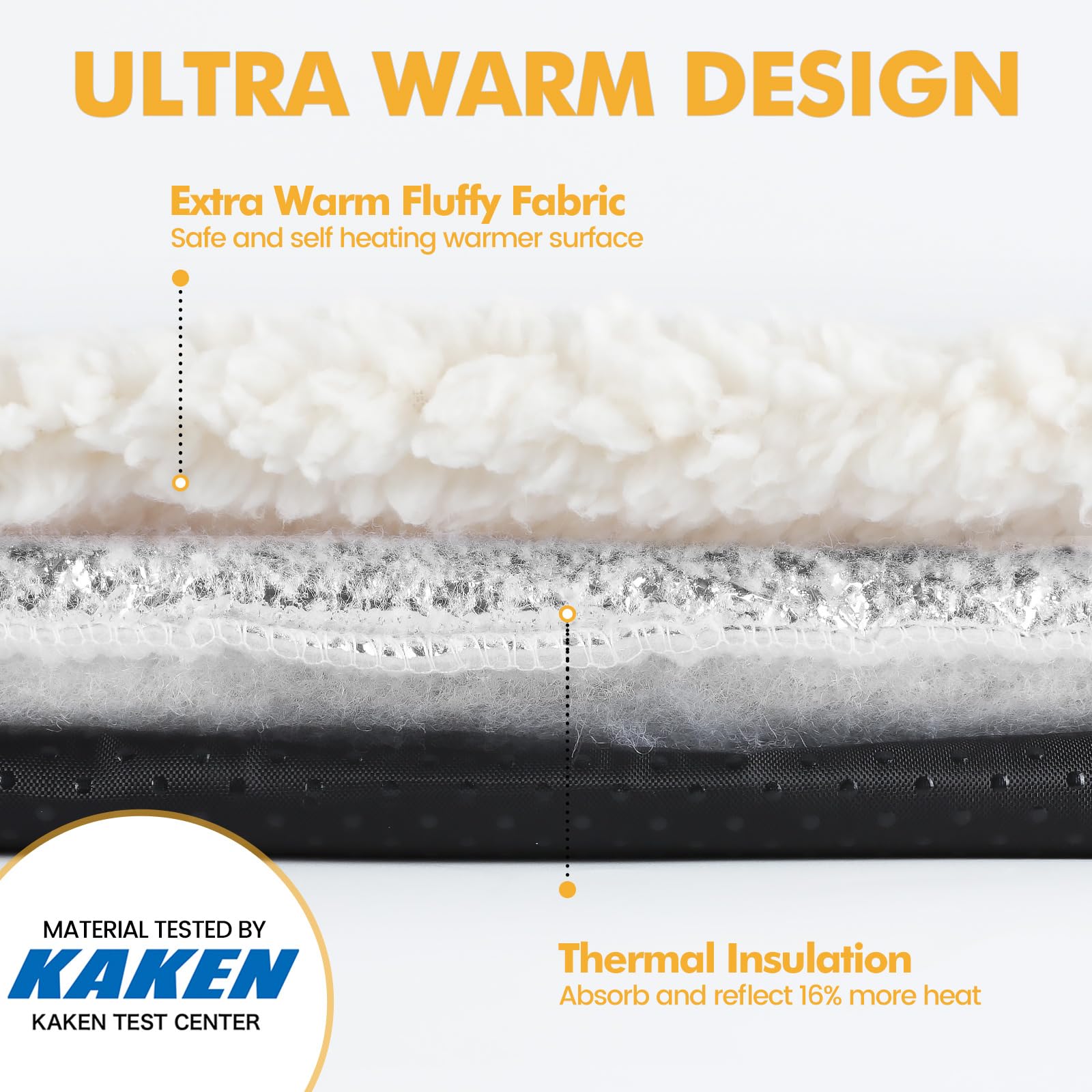 Self Warming Cat Bed Self Heating Cat Dog Mat 24 x 18 inch Extra Warm Thermal Pet Pad for Indoor Outdoor Pets with Removable Cover Non-Slip Bottom Washable Light Grey Non Electric