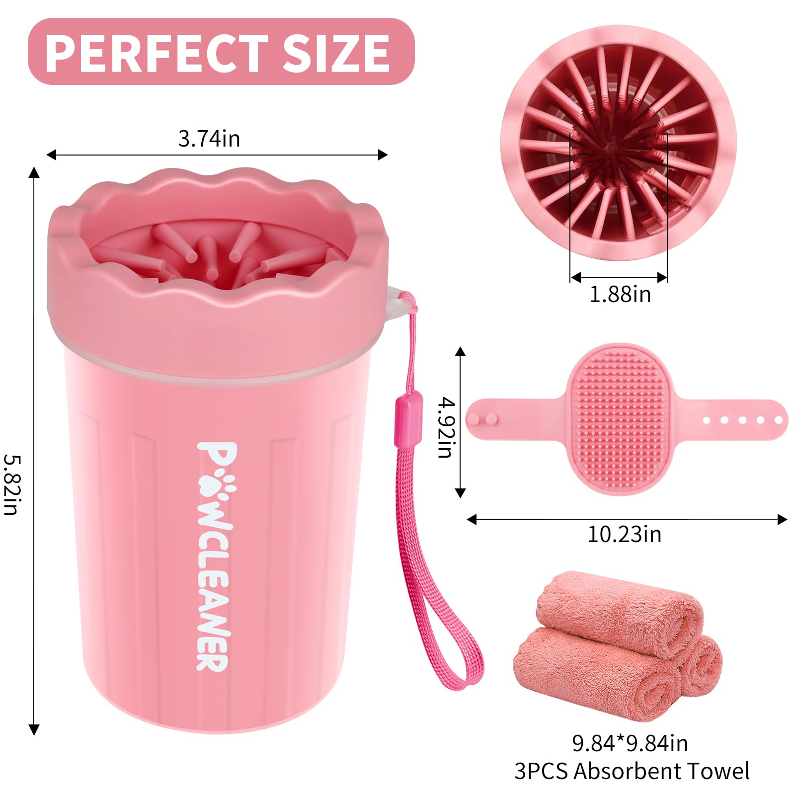 Professional 7-in-1 Dog Paw Cleaner for Dogs & Cats - Includes Portable Paw Washer, Bath Brush, 2 Toothbrushes & 3 Absorbent Towels