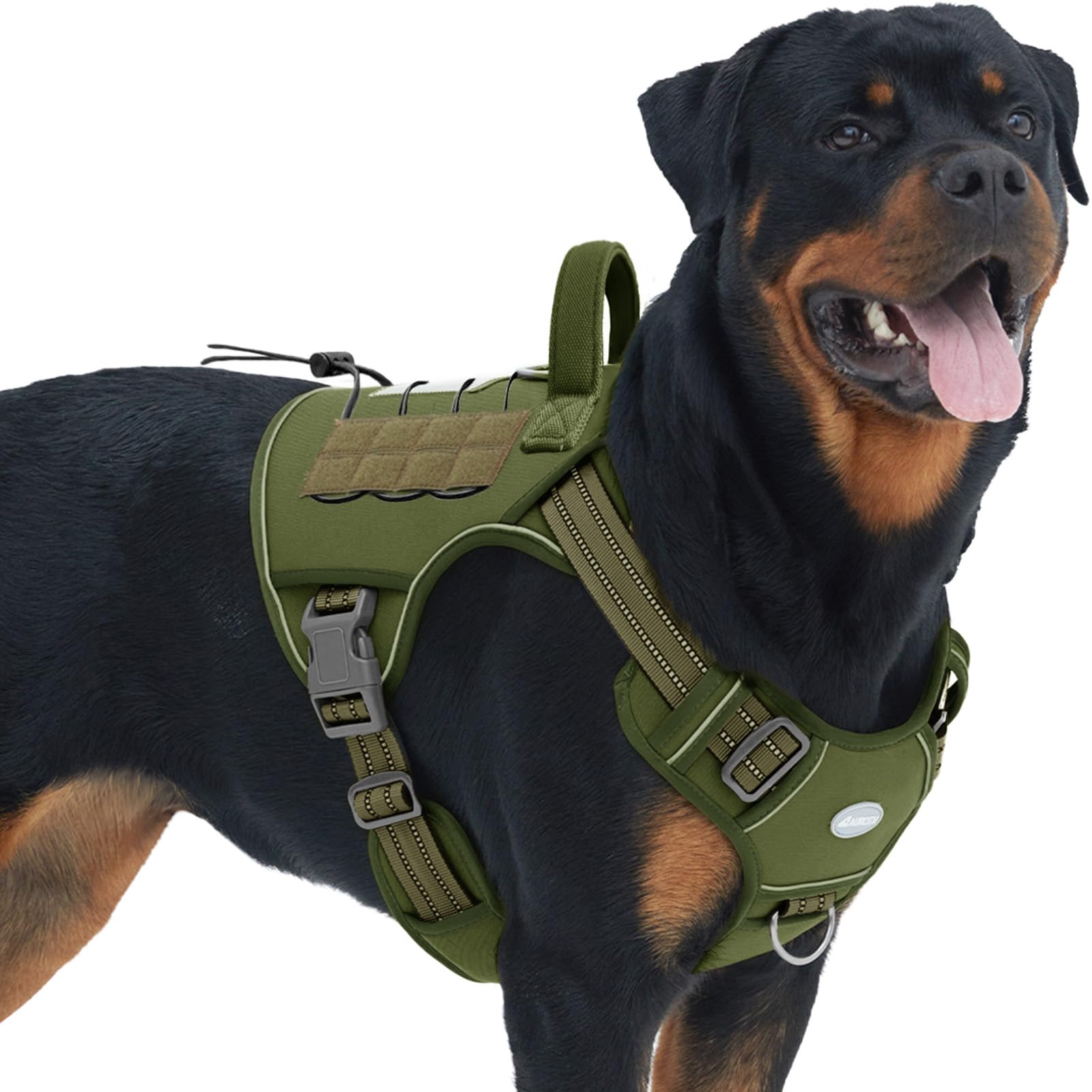 Auroth Tactical Dog Harness – No Pull Adjustable Pet Harness with Leash for Large Dogs (Multiple Sizes & Colors)