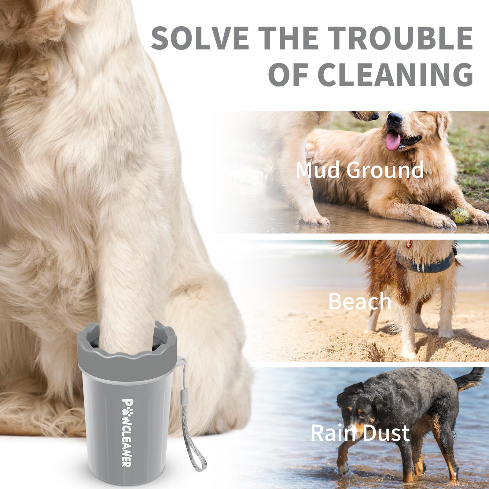 Professional 7-in-1 Dog Paw Cleaner for Dogs & Cats - Includes Portable Paw Washer, Bath Brush, 2 Toothbrushes & 3 Absorbent Towels
