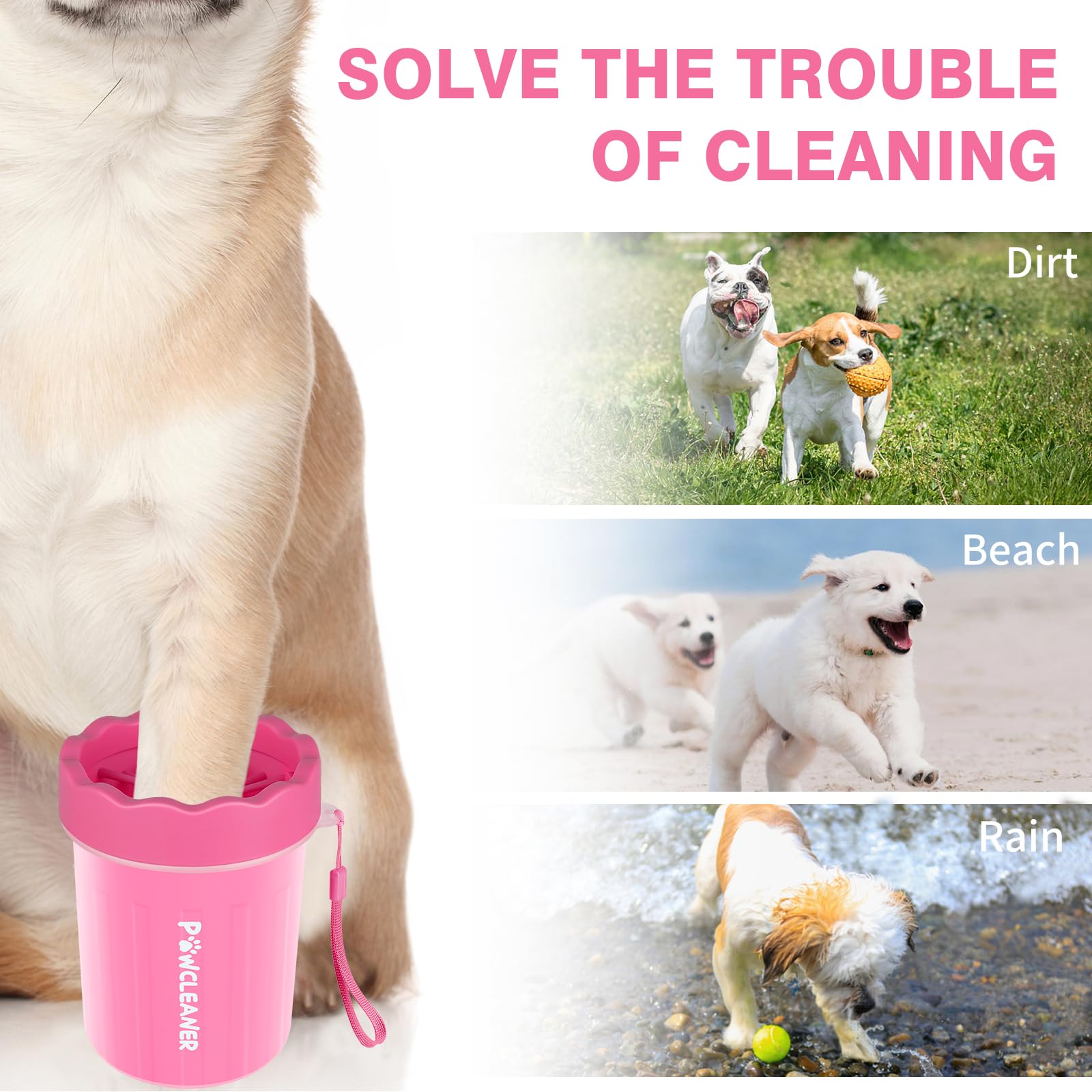 Professional 7-in-1 Dog Paw Cleaner for Dogs & Cats - Includes Portable Paw Washer, Bath Brush, 2 Toothbrushes & 3 Absorbent Towels