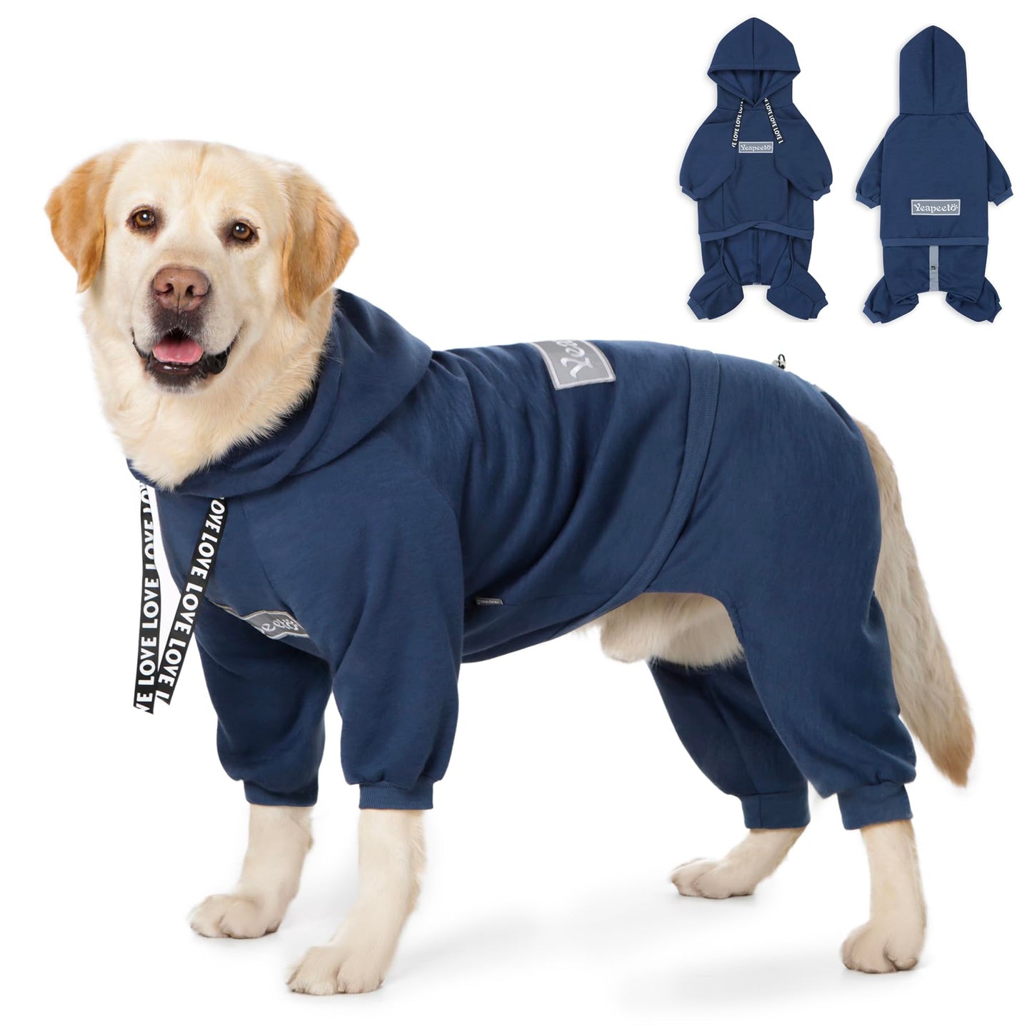 Dog Hoodies Winter Coat for Large and Medium Dogs - Pullover 9 Legs Warm Coat with Hood for Cold Weather - Available in Red, Pink, and Grey