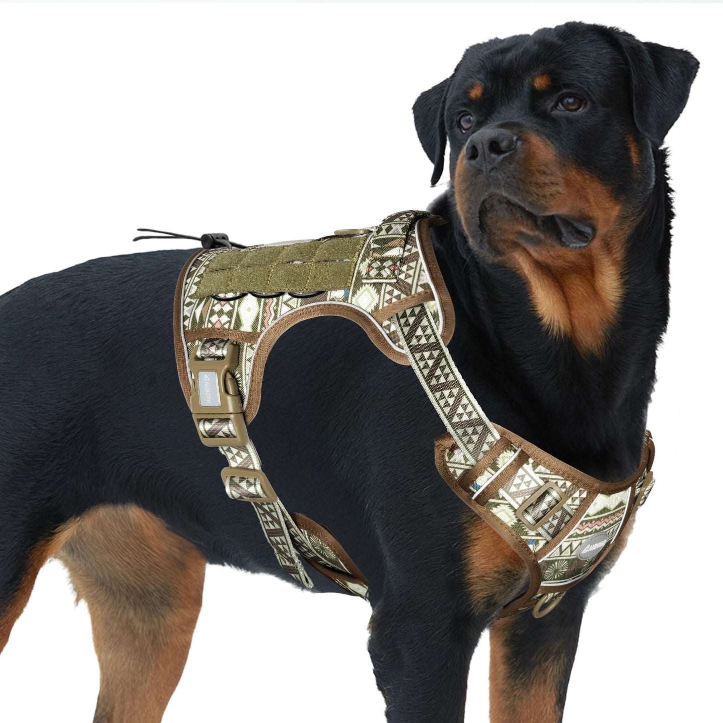 Auroth Tactical Dog Harness – No Pull Adjustable Pet Harness with Leash for Large Dogs (Multiple Sizes & Colors)