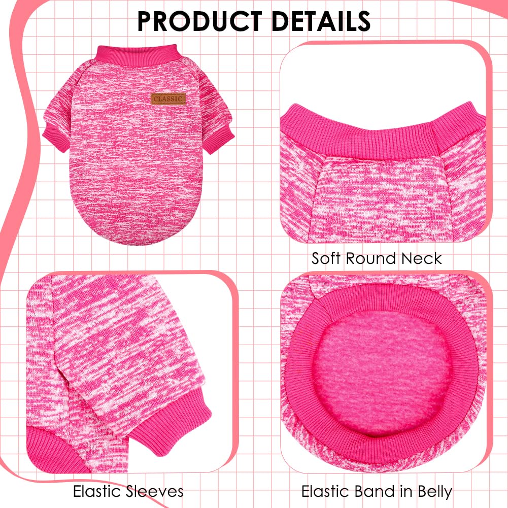 3 Pack Dog Sweaters for Small Dogs - Soft Fleece Winter Clothes for Pets (Navy Blue, Grey & Light Blue)