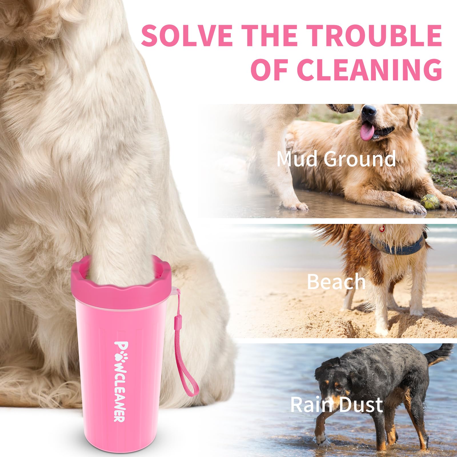 Professional 7-in-1 Dog Paw Cleaner for Dogs & Cats - Includes Portable Paw Washer, Bath Brush, 2 Toothbrushes & 3 Absorbent Towels
