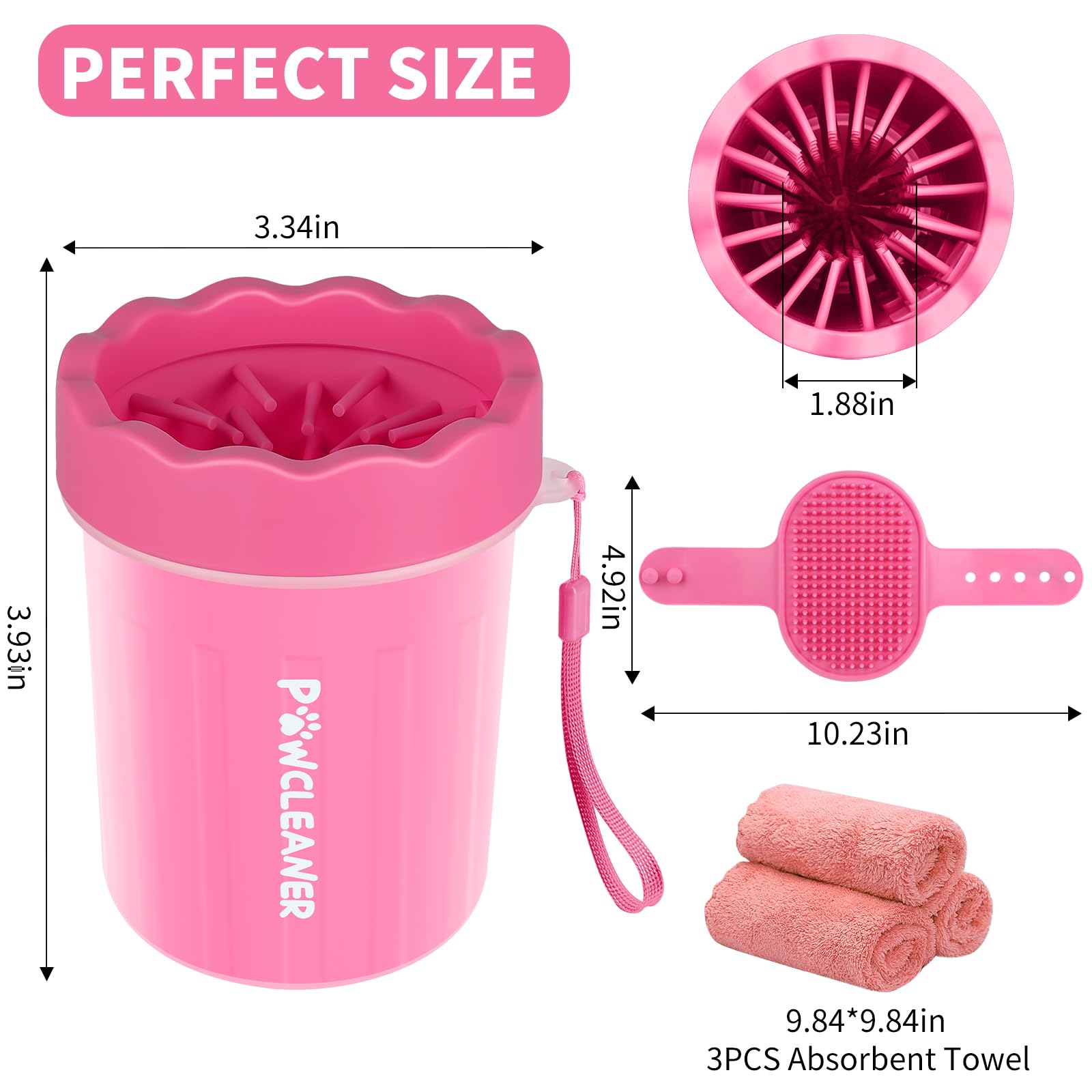 Professional 7-in-1 Dog Paw Cleaner for Dogs & Cats - Includes Portable Paw Washer, Bath Brush, 2 Toothbrushes & 3 Absorbent Towels