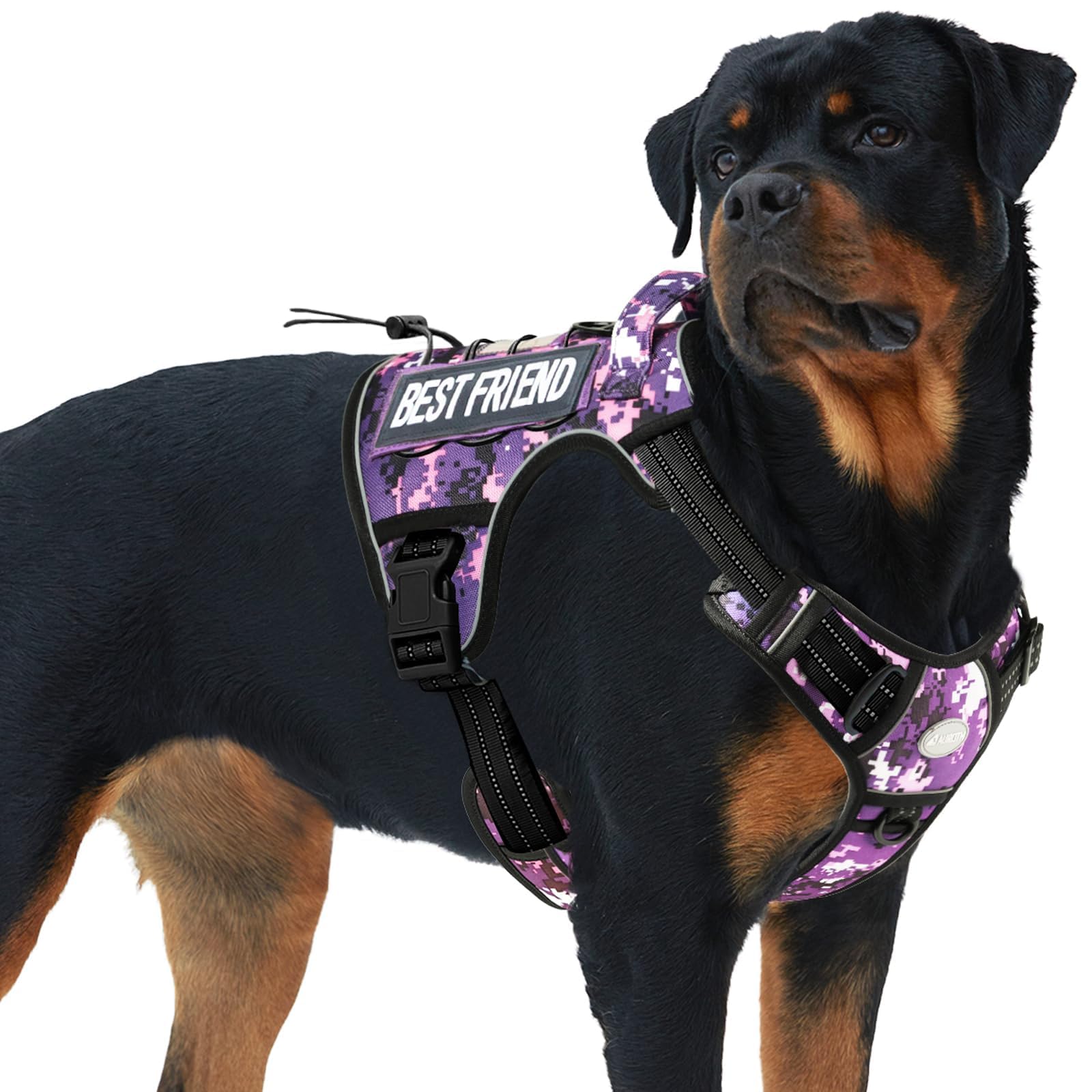 Auroth Tactical Dog Harness – No Pull Adjustable Pet Harness with Leash for Large Dogs (Multiple Sizes & Colors)