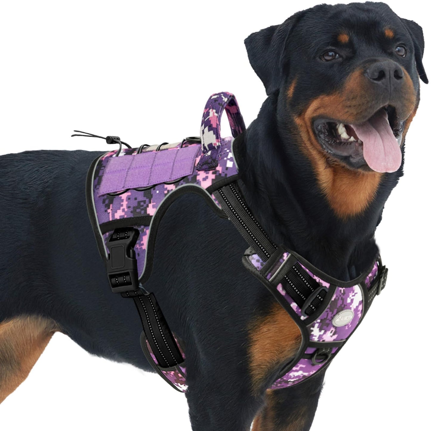 Auroth Tactical Dog Harness – No Pull Adjustable Pet Harness with Leash for Large Dogs (Multiple Sizes & Colors)