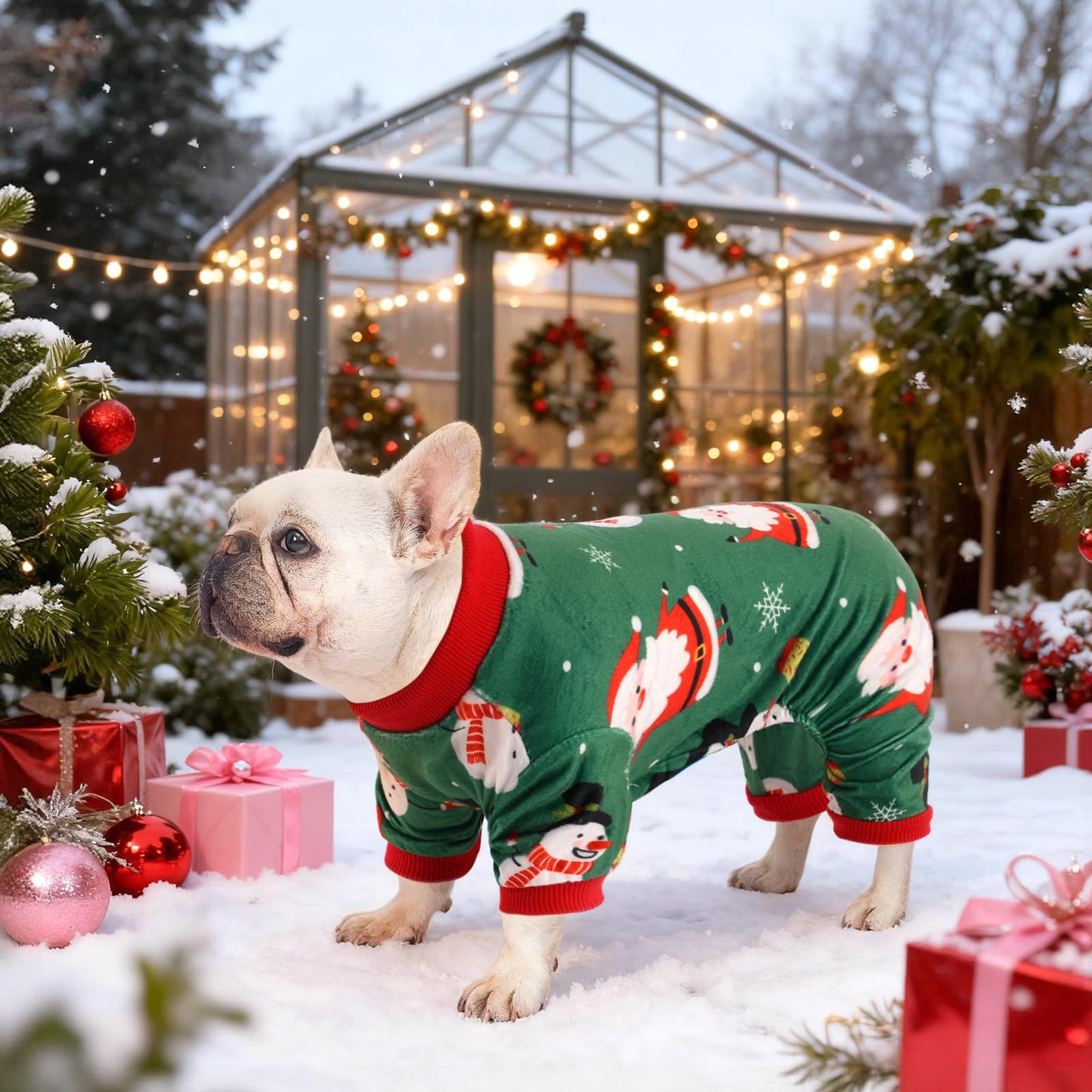 Christmas Dog Pajamas - 4 Pack Soft & Lightweight Recovery Suits for Small Pets