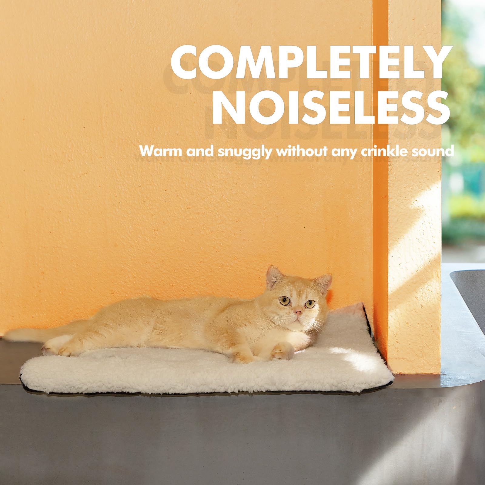 Self Warming Cat Bed Self Heating Cat Dog Mat 24 x 18 inch Extra Warm Thermal Pet Pad for Indoor Outdoor Pets with Removable Cover Non-Slip Bottom Washable Light Grey Non Electric