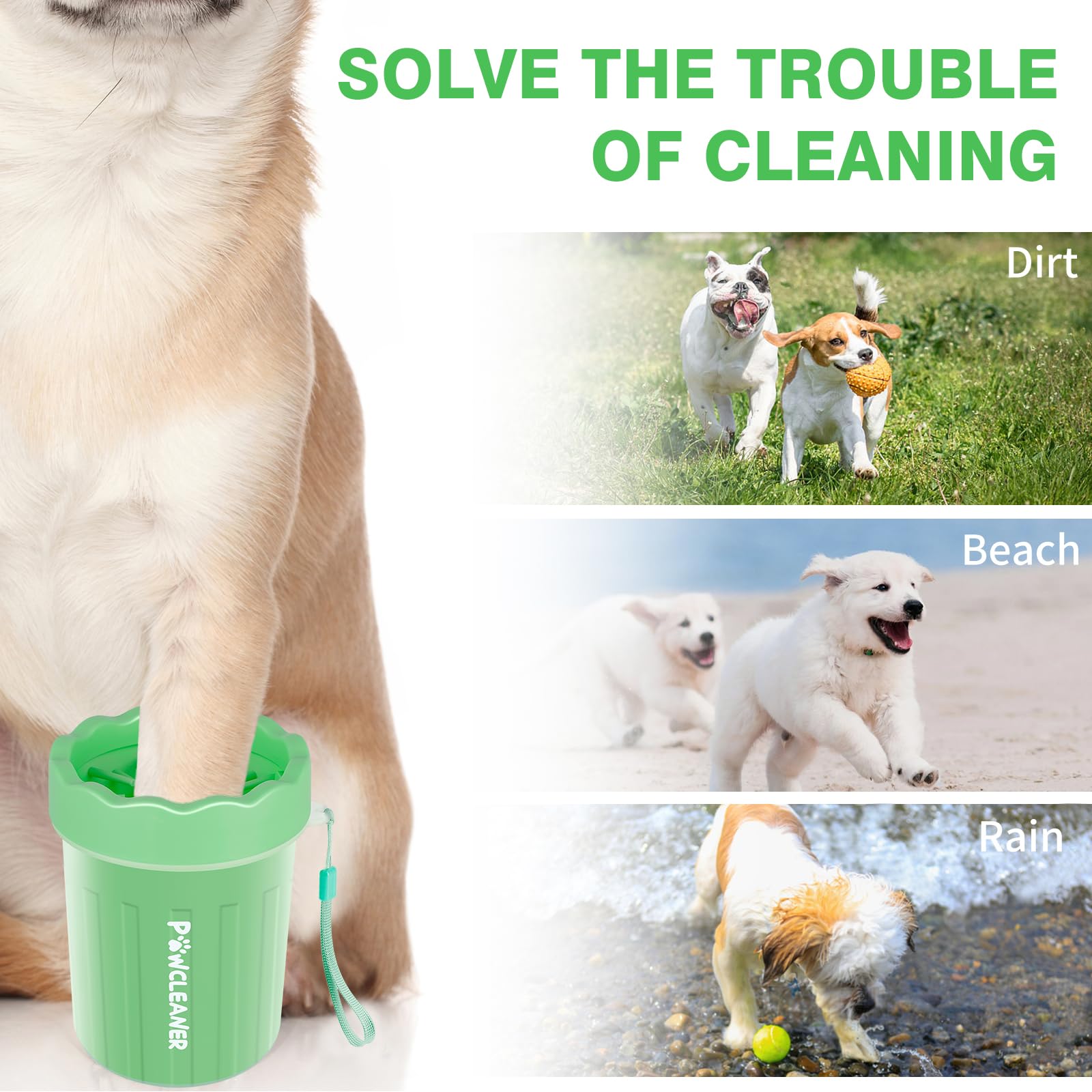 Professional 7-in-1 Dog Paw Cleaner for Dogs & Cats - Includes Portable Paw Washer, Bath Brush, 2 Toothbrushes & 3 Absorbent Towels