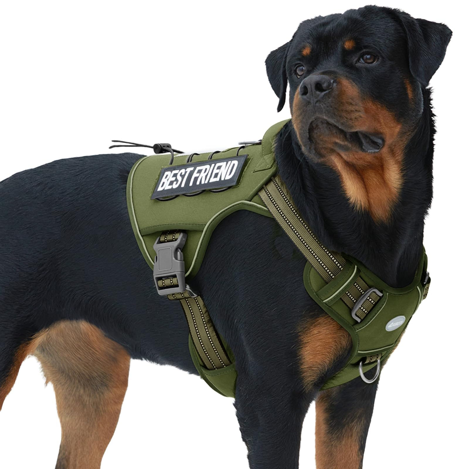 Auroth Tactical Dog Harness – No Pull Adjustable Pet Harness with Leash for Large Dogs (Multiple Sizes & Colors)