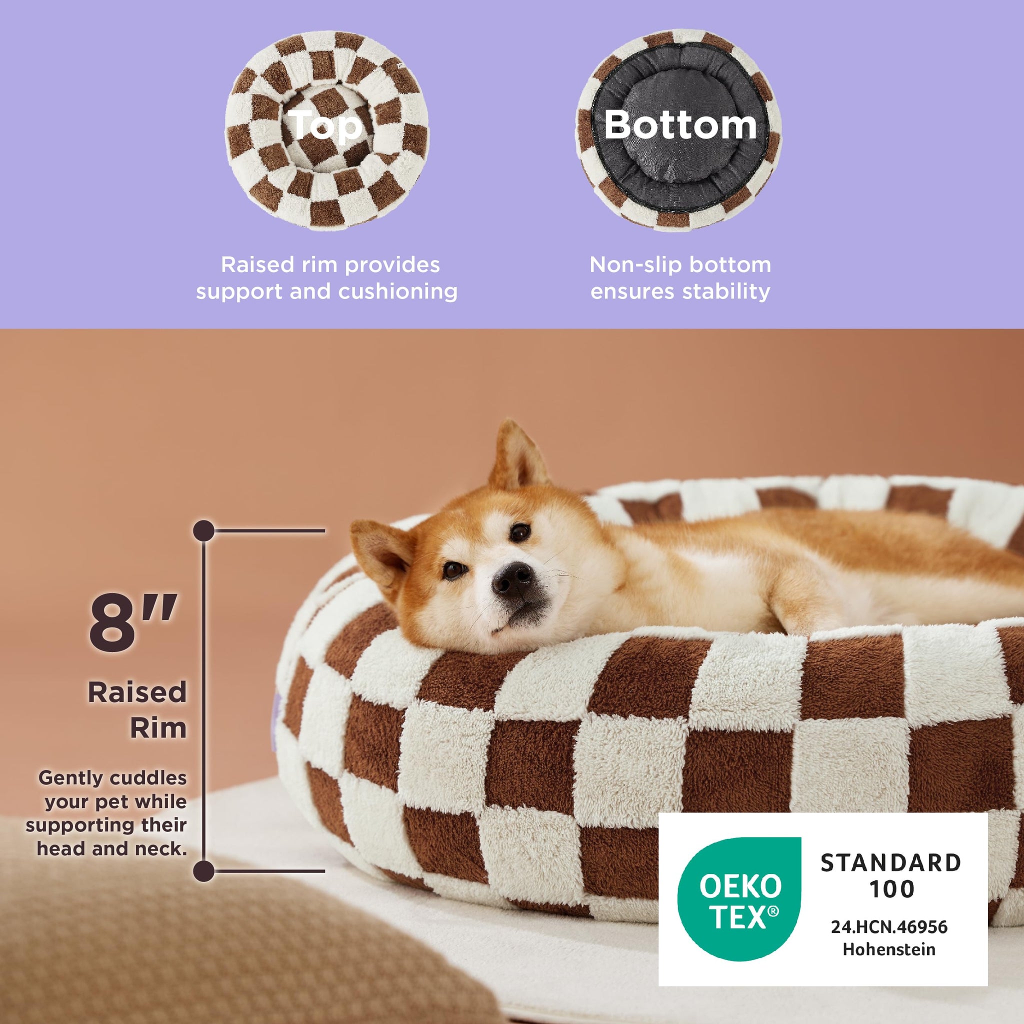 LE SURE Donut Dog Bed — Cozy, Washable & Calming Bed for Small to Large Dogs